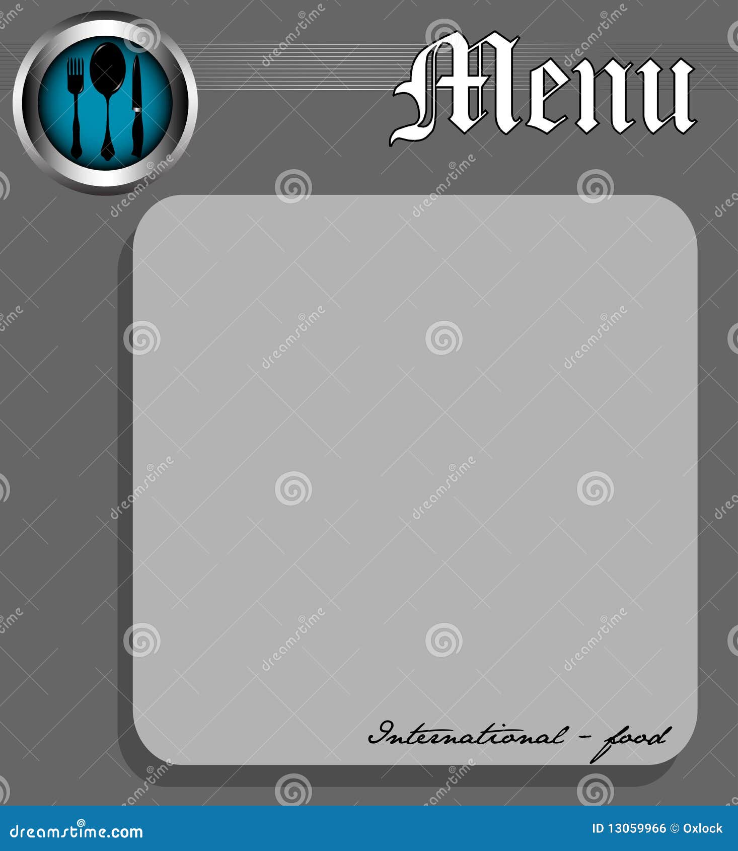 Menu for International Food Stock Vector - Illustration of culinary