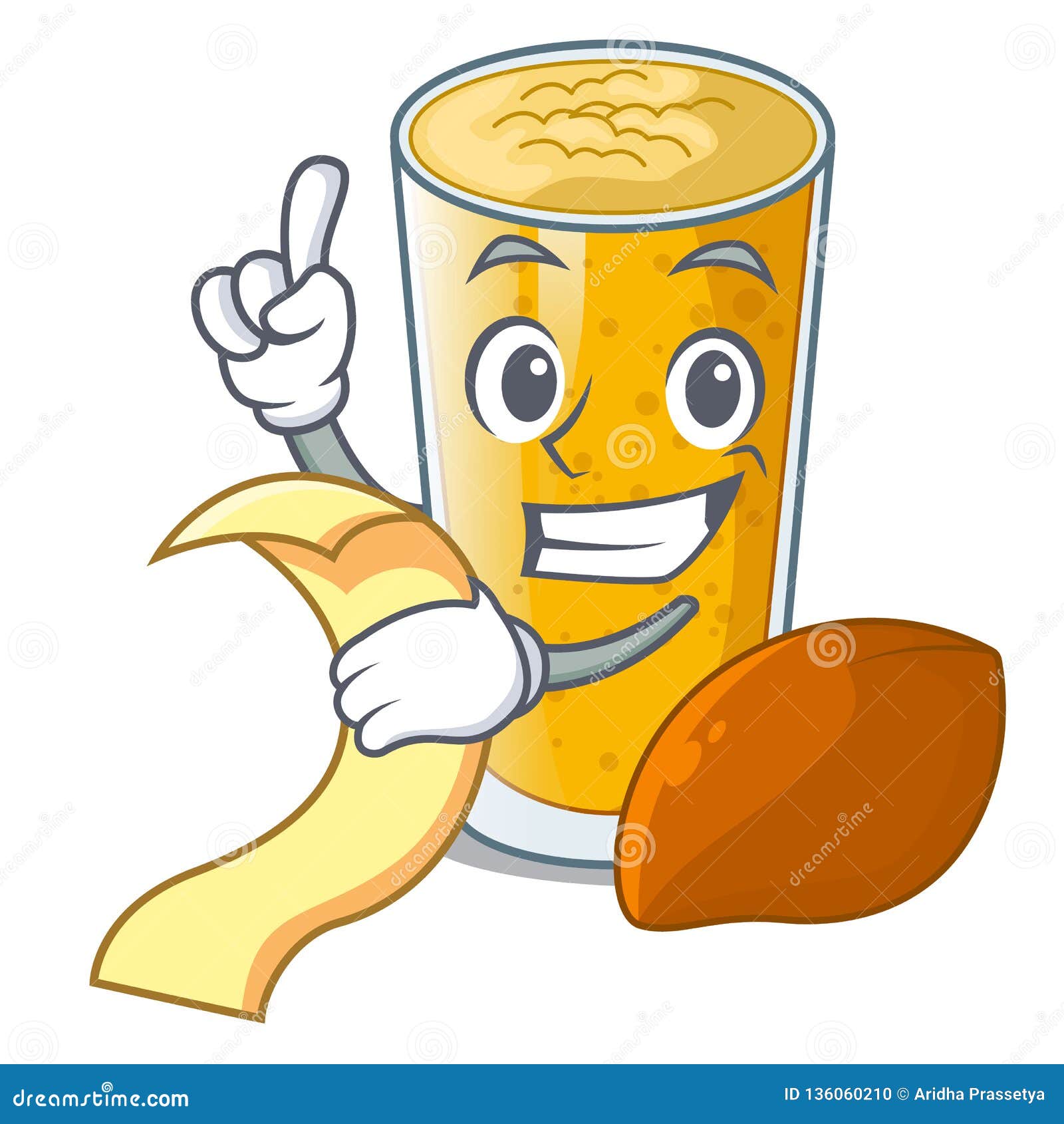 With Menu Lassi Mango on the Mascot Table Stock Vector Illustration