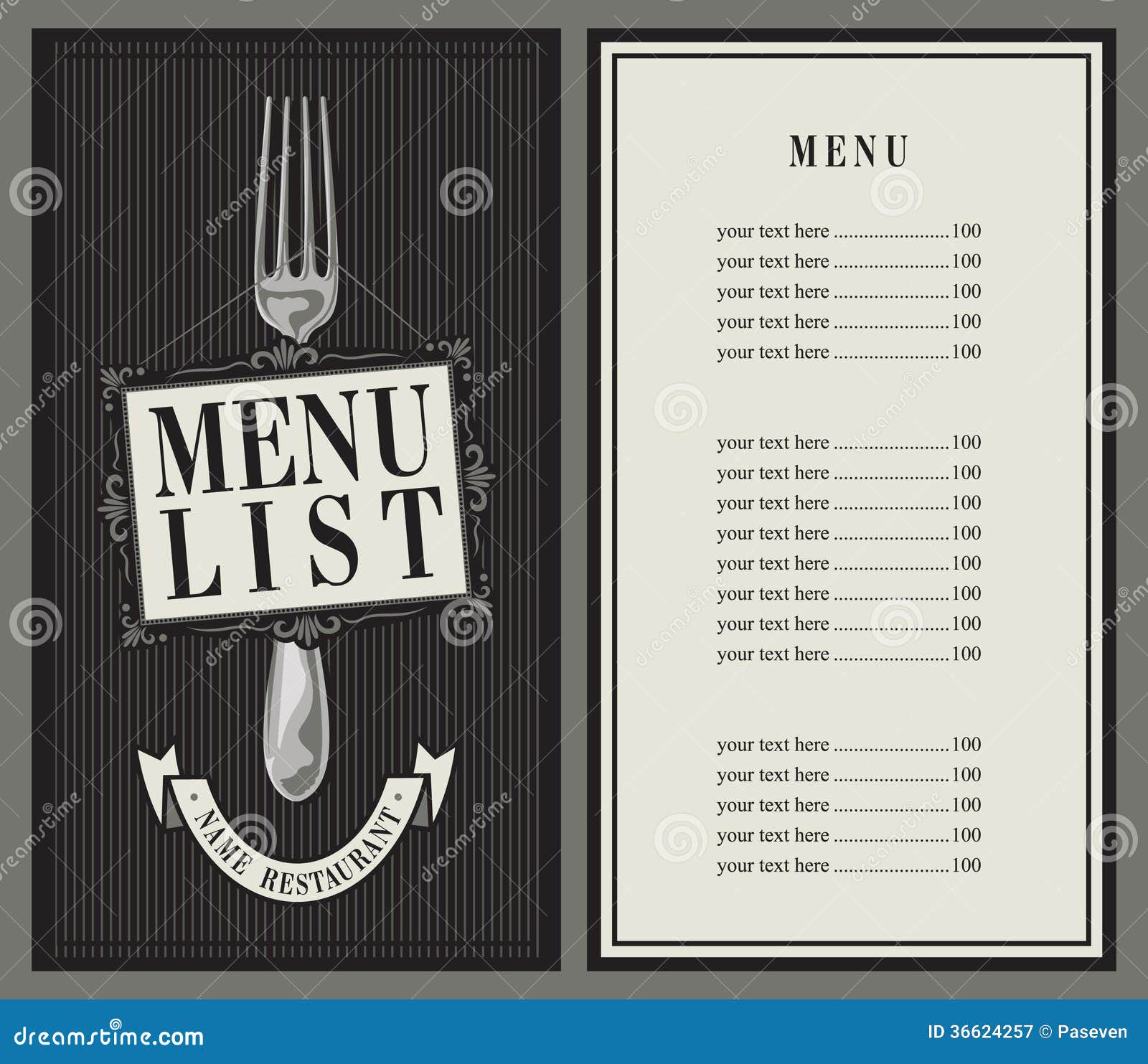 Menu list stock vector. Illustration of border, design - 36624257, image size:1600x1483