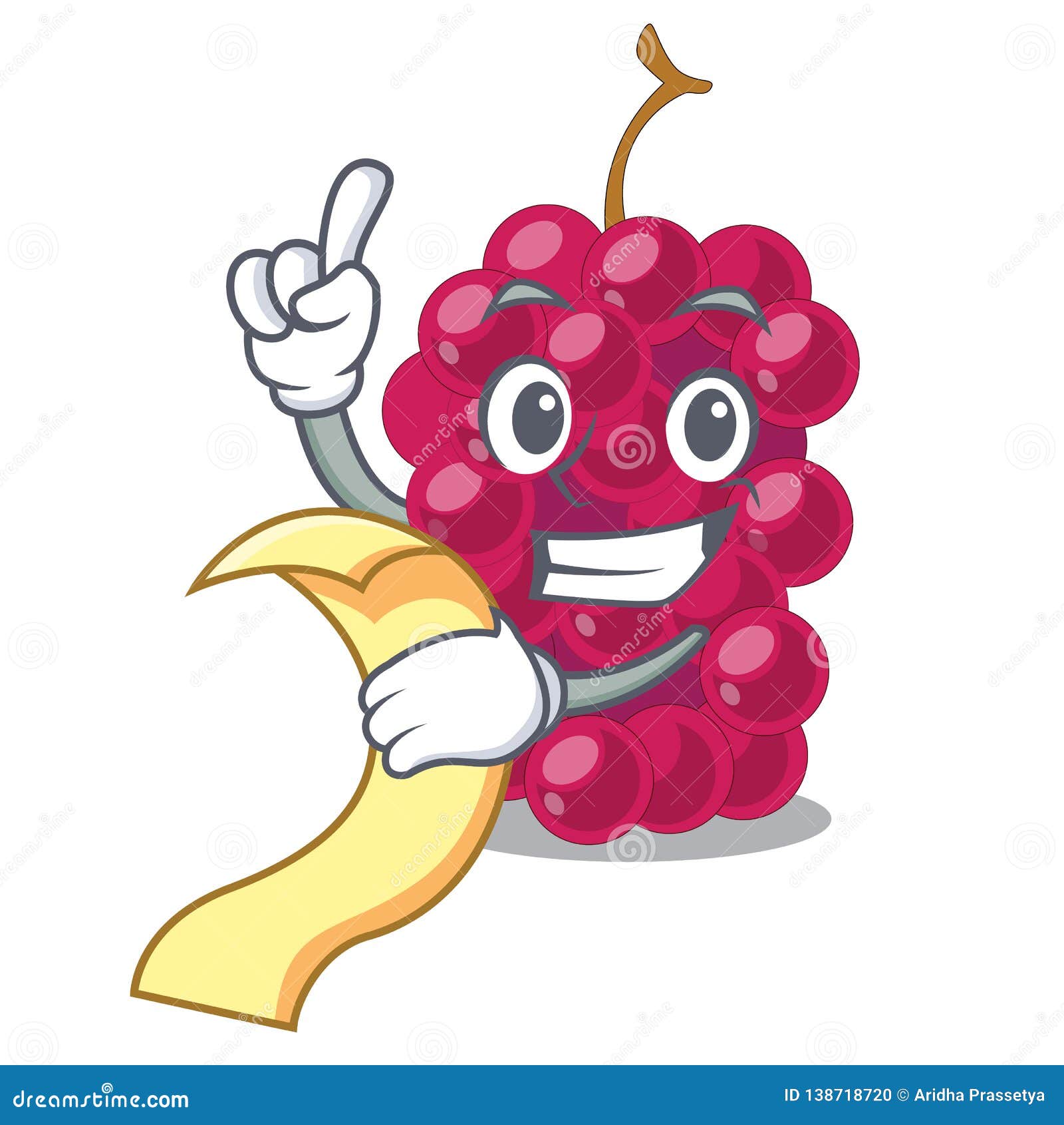 with menu mulbery fruit slices above mascot bowl