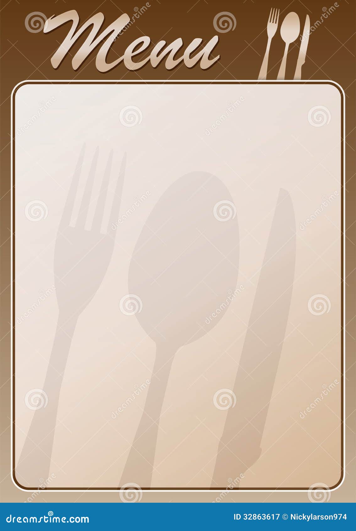 Menu restaurant stock vector. Illustration of brown, abstract - 32863617