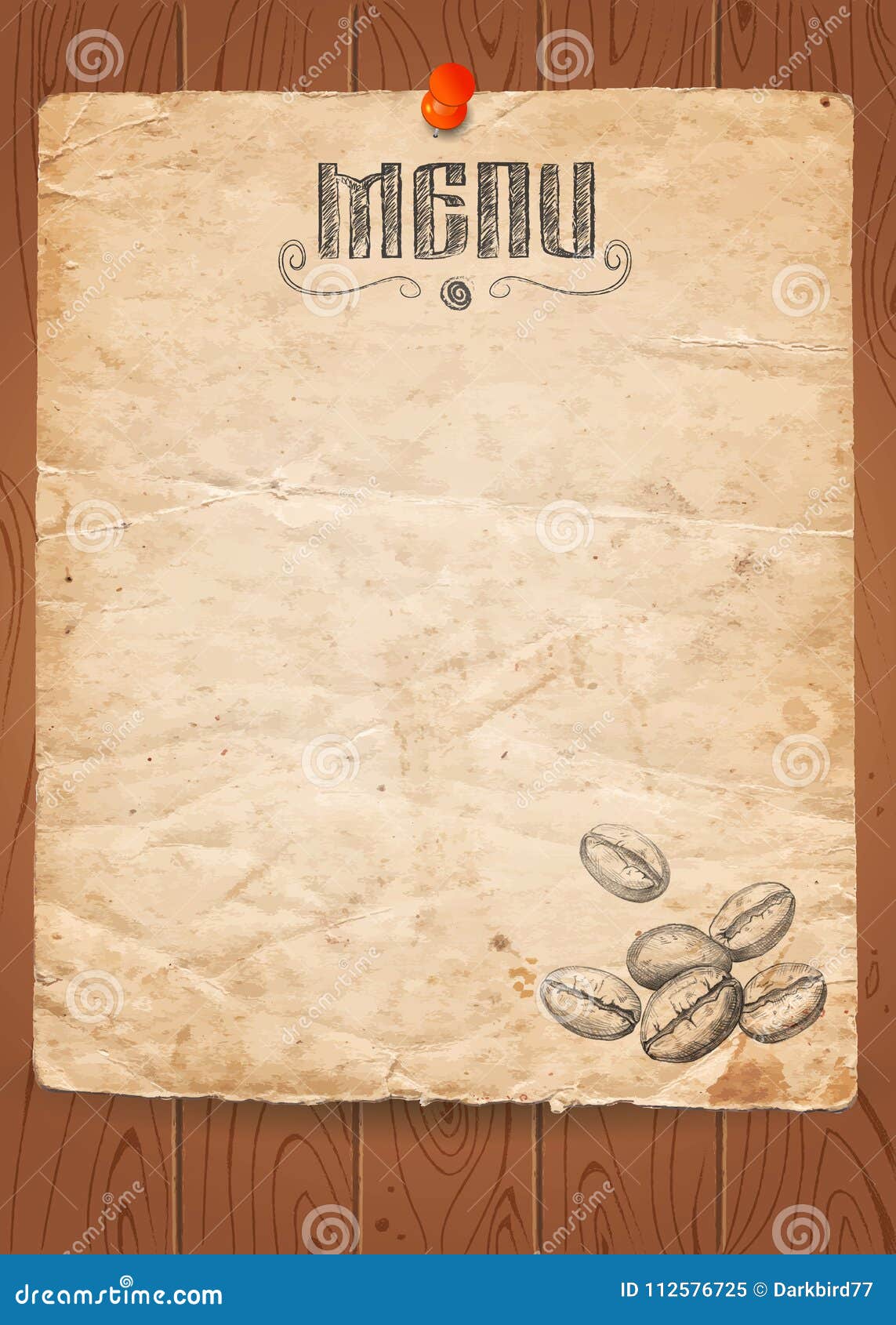 Menu of Restaurant with Hand Drawn Coffee Beans on Paper and Woo Stock  Illustration - Illustration of gourmet, arabic: 112576725