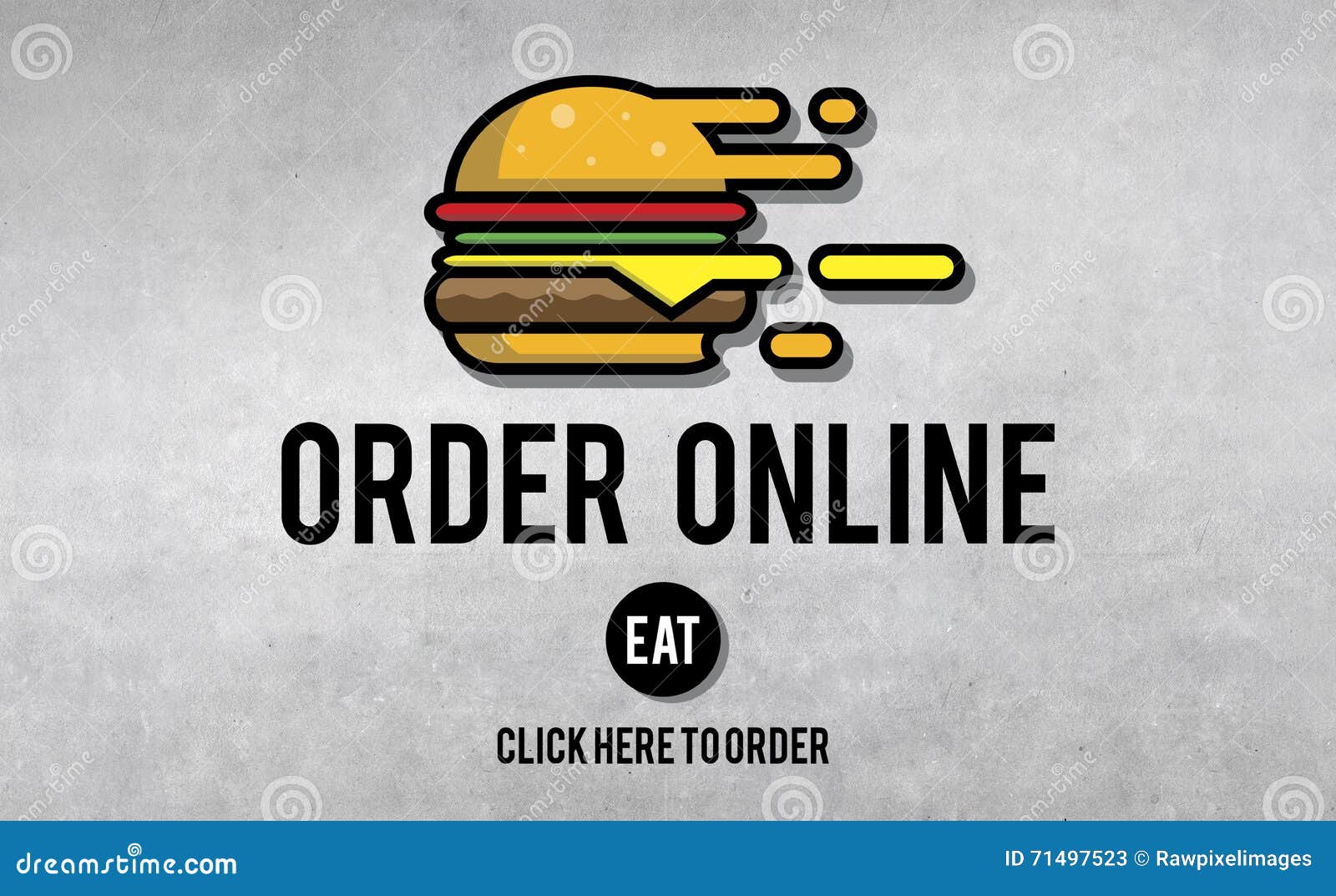 Menu Restaurant Order Now Online Burger Fast Food Concept Stock Illustration Illustration of