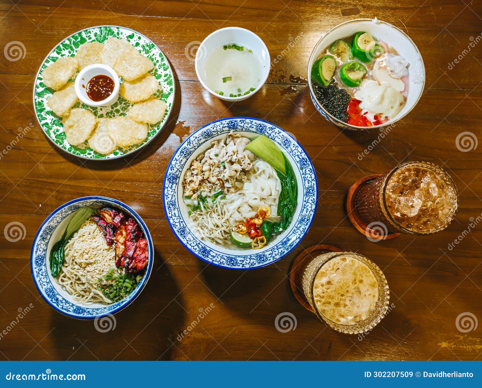 A Menu Set of Mix Indonesian and Chinese Food Stock Image - Image of