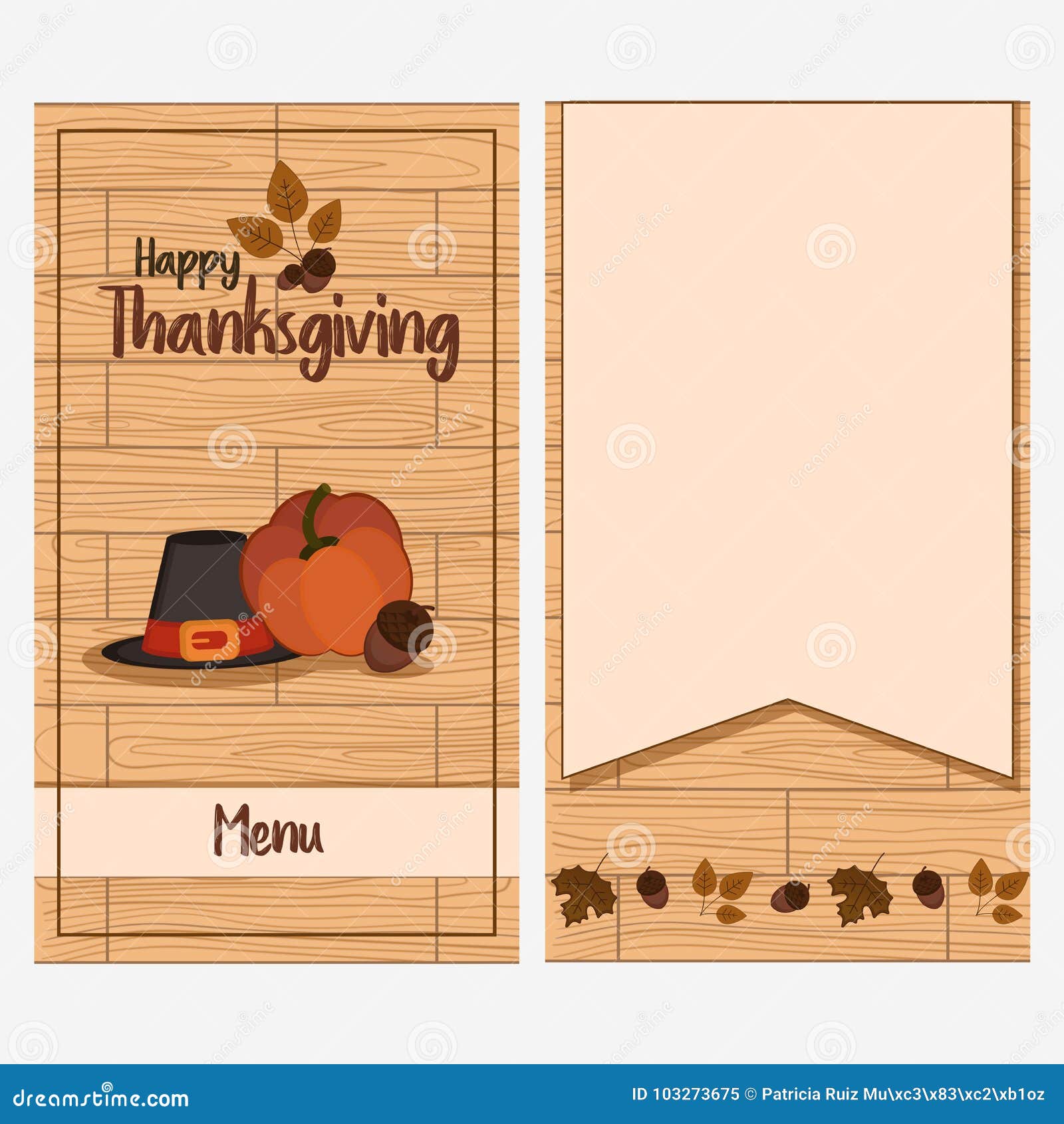 Thanksgiving Day Menu Template Stock Vector - Illustration of With Regard To Thanksgiving Day Menu Template