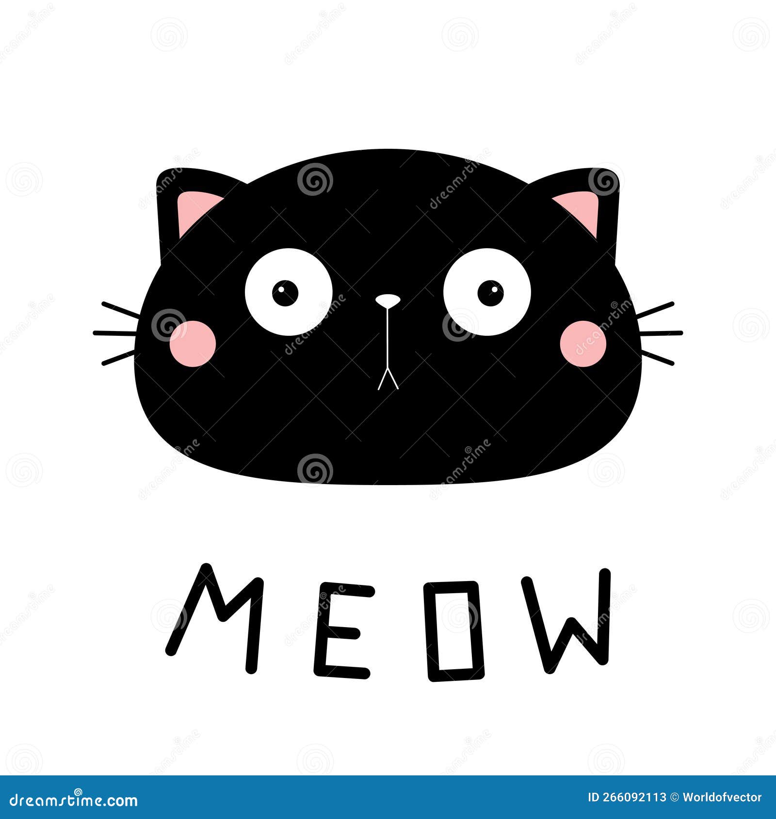 Cat Vector Icon Pet Animal Sign Cartoon Funny Background Vector