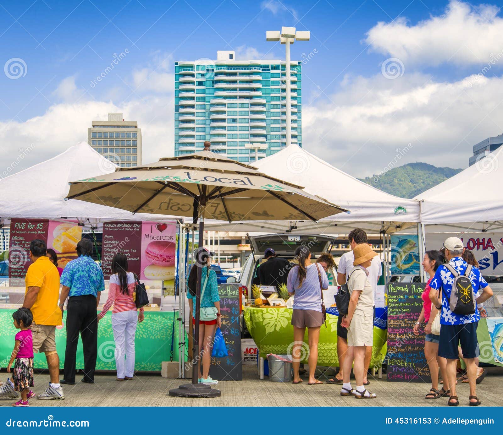 Mercado Al Aire Libre Local, Honolulu, Hawaii Foto de archivo editorial