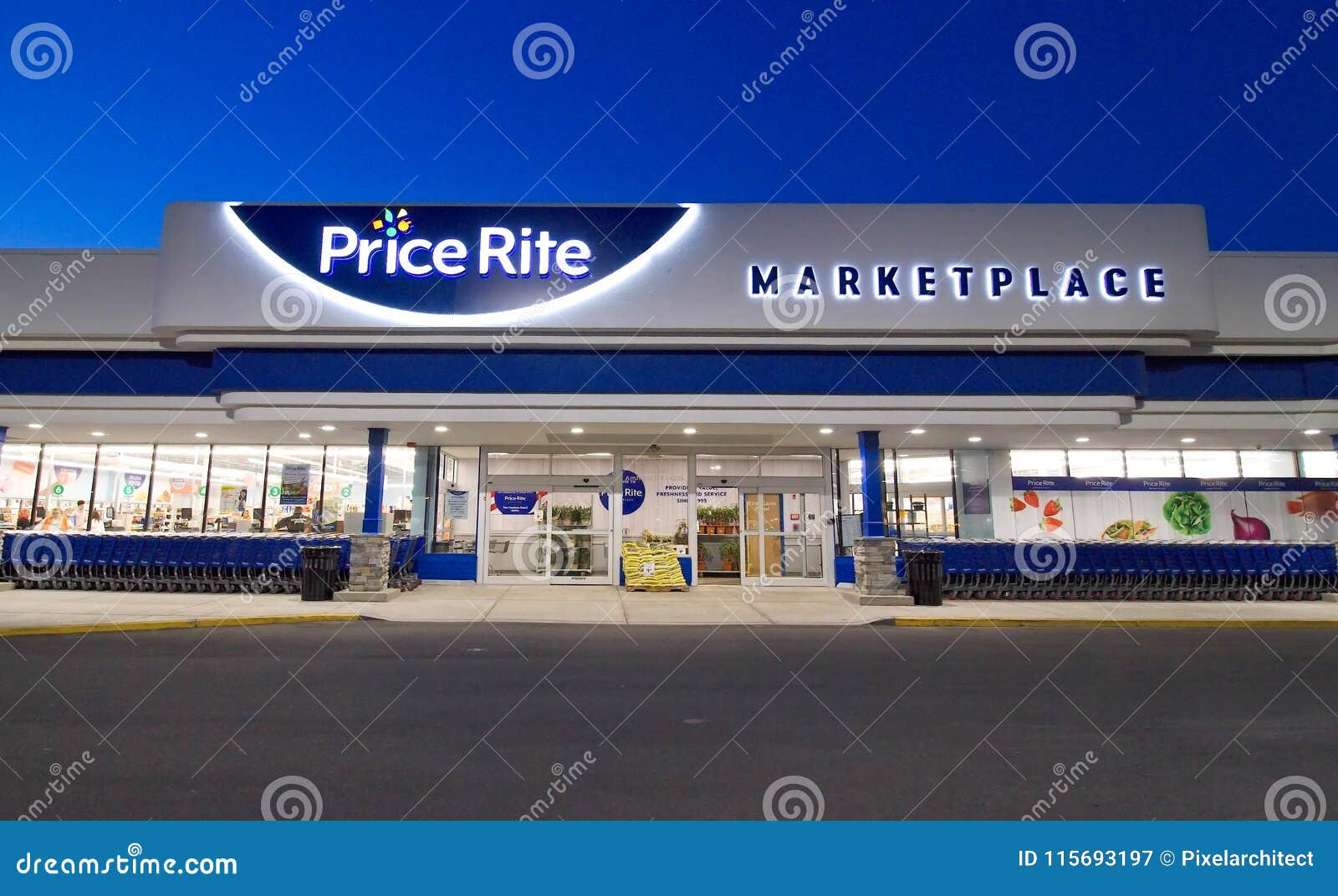 Mercado de PriceRite fotografía editorial. Imagen de surtido 115693197