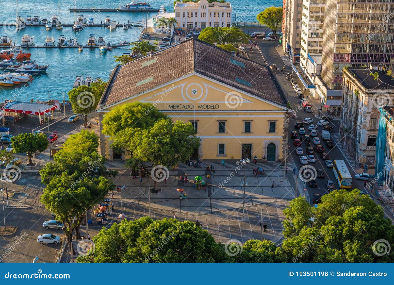 mercado modelo building, seen from lookout lacerda elevator, located in downtown city in salvador, bahia, brazil