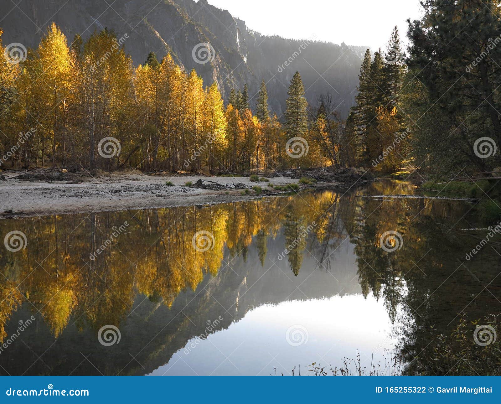 Merced River Sunrise - Yosemite Royalty-Free Stock Photo ...