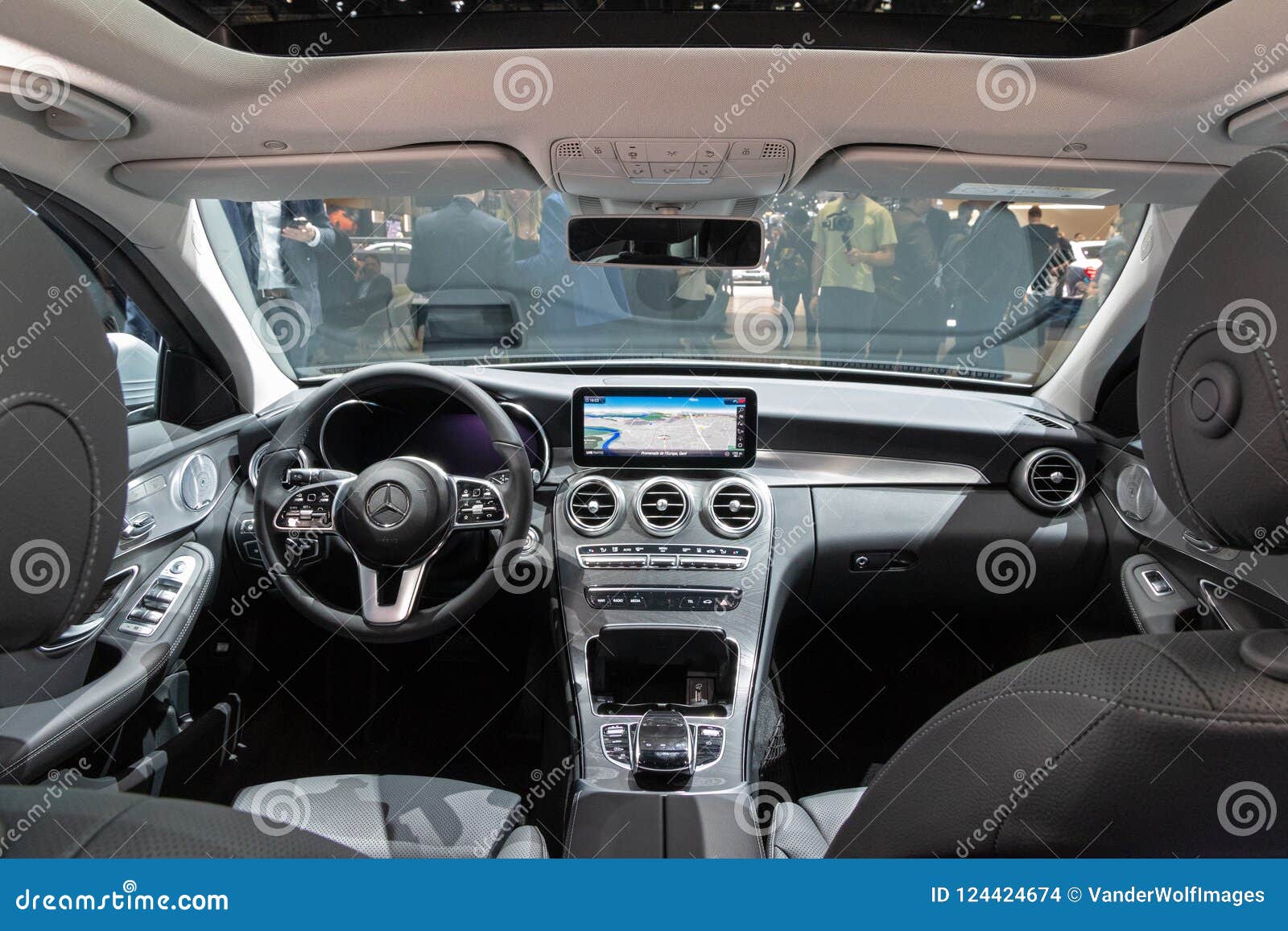 Mercedes Benz C Class Hybrid Car Interior Editorial Stock