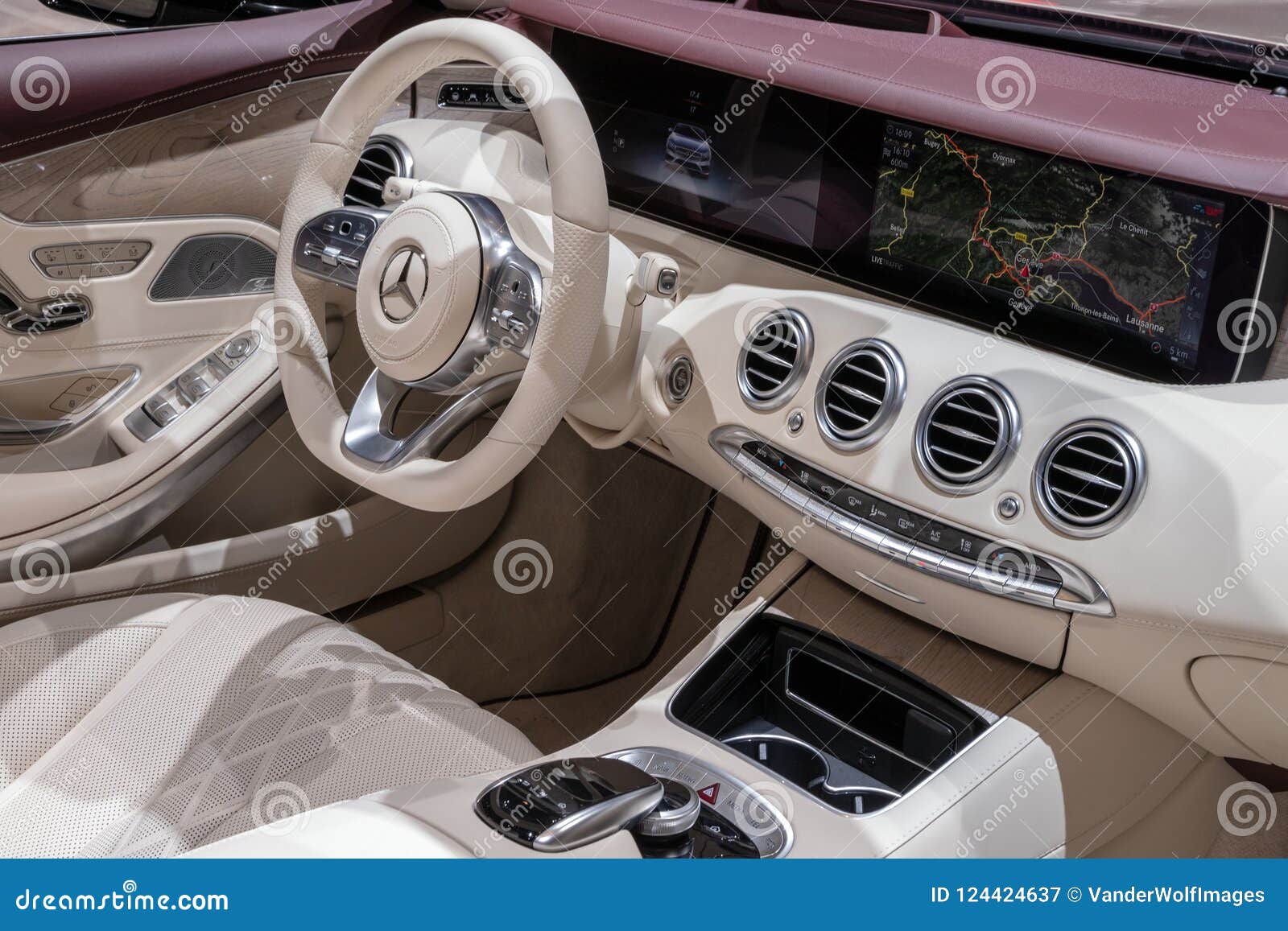 Mercedes Benz S 560 Cabriolet Car Interior Editorial