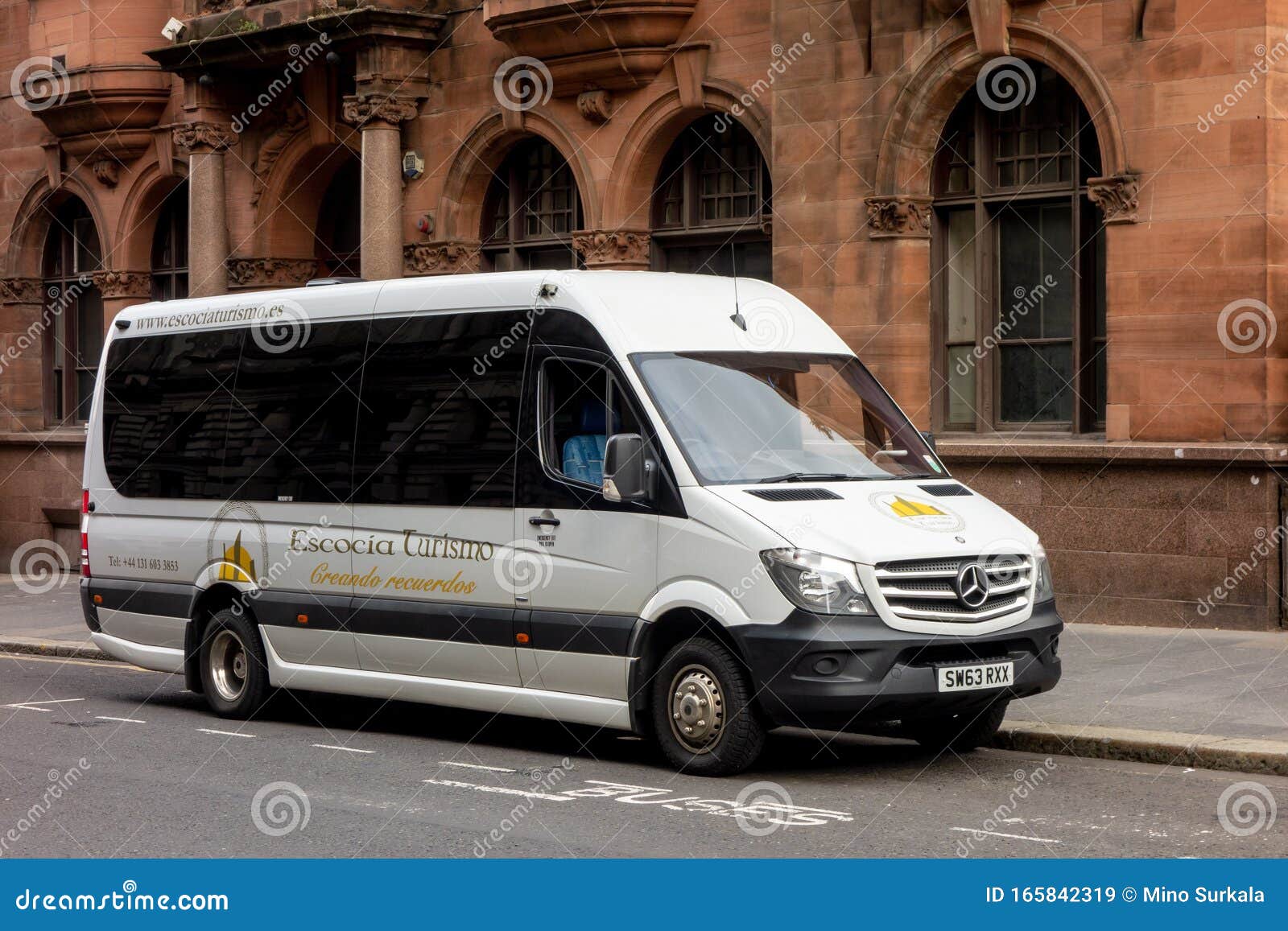 acero Etapa Nube Mercedes-Benz Sprinter Touristic Shuttle Bus of the Escocia Turismo Company  at the Streets of Glasgow Editorial Stock Image - Image of sightseeing,  coach: 165842319