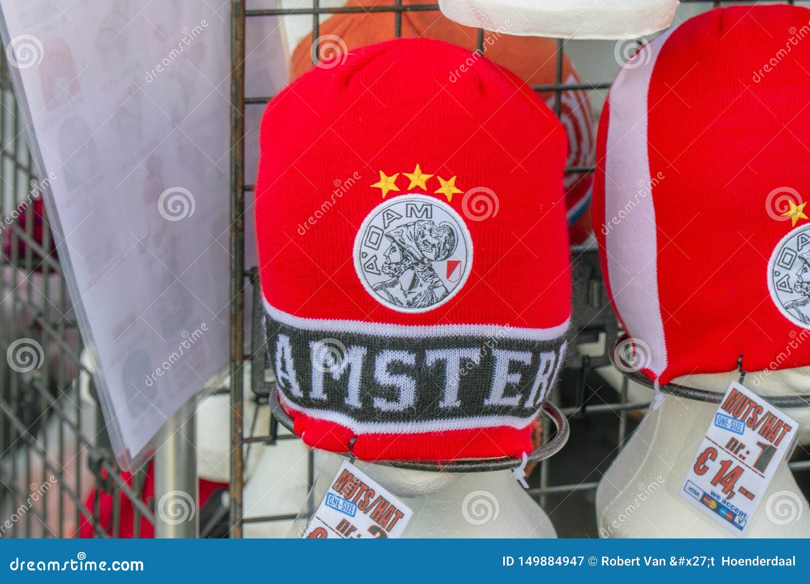 Merchandising Hat from the AFC Team at Amsterdam Netherlands 2019 Editorial Photography - Image supporter, ajax: 149884947