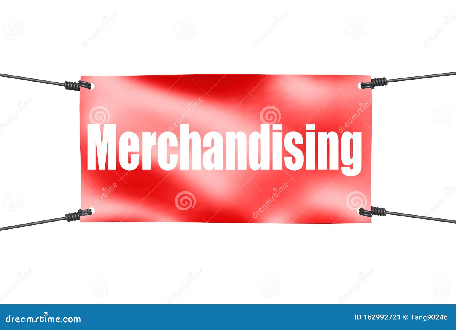 Merchandising Word with Red Banner Stock Illustration Illustration of