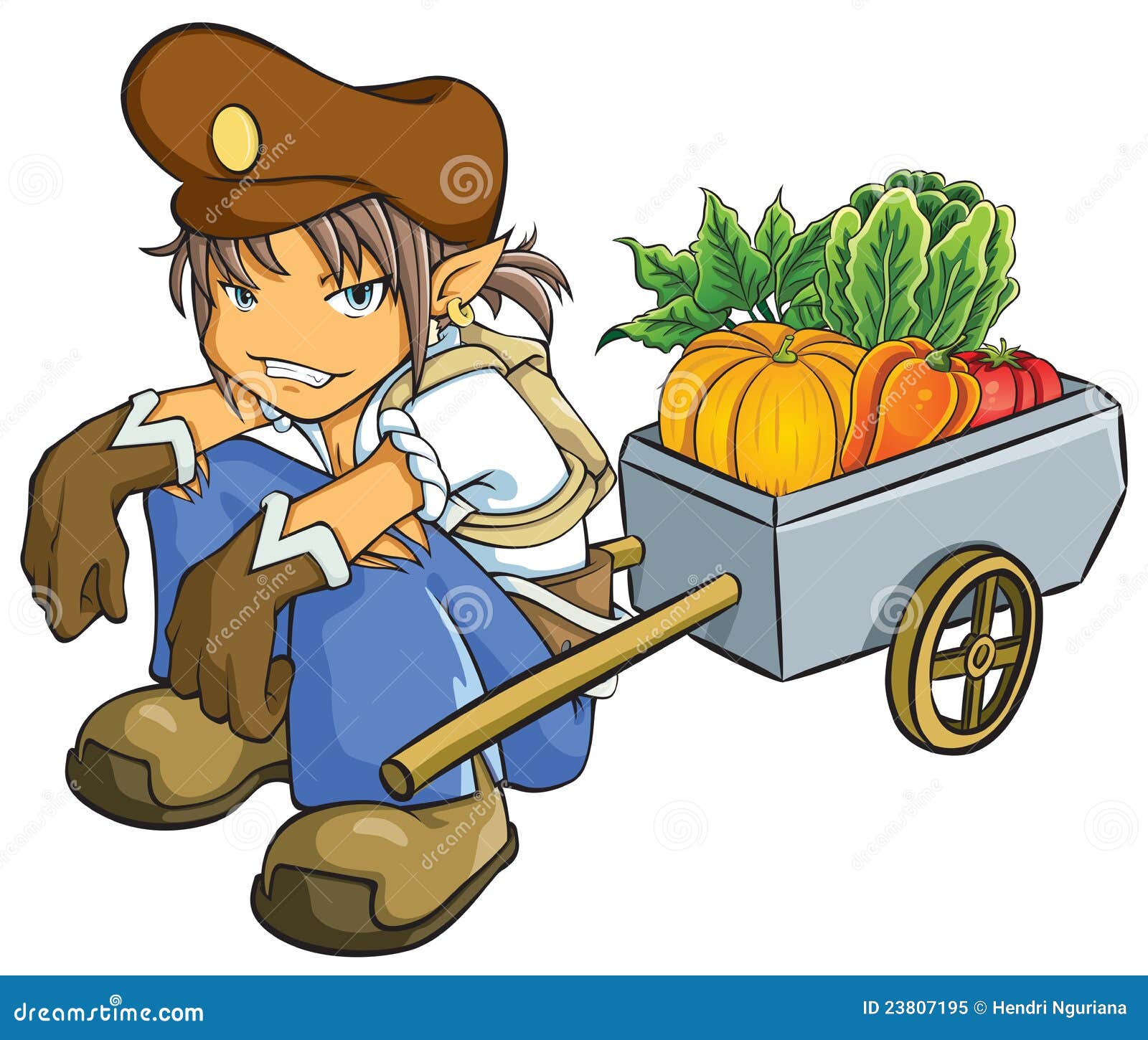 Merchant Selling Vegetables Stock Vector - Illustration of lettuce