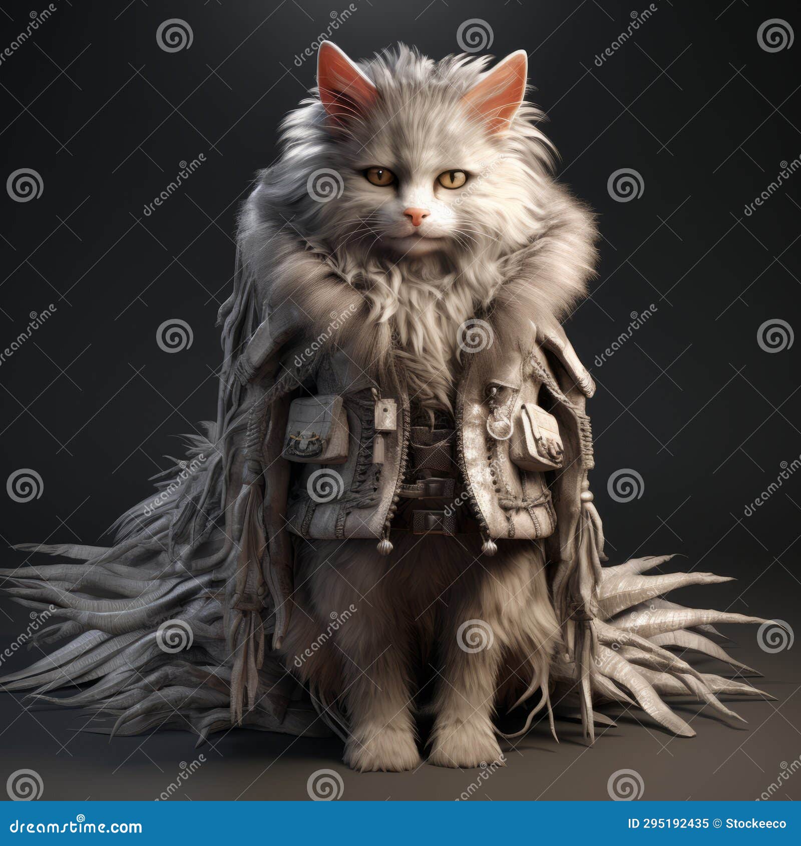 mercuric: a stylish fantasy cat in frostpunk-inspired costume