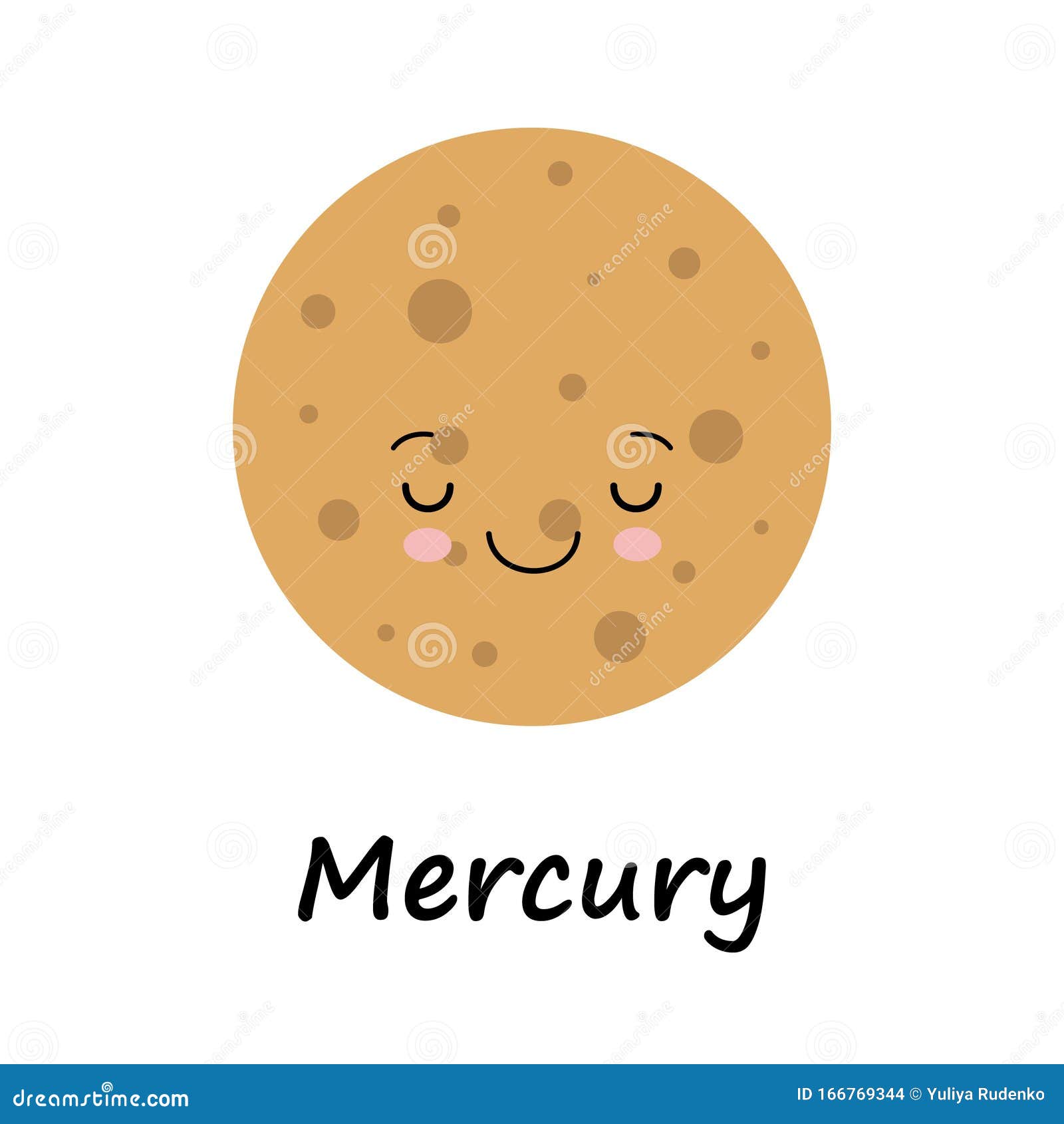 Mercury Cartoon Icon Of One Of The Planets Of Solar System With ...