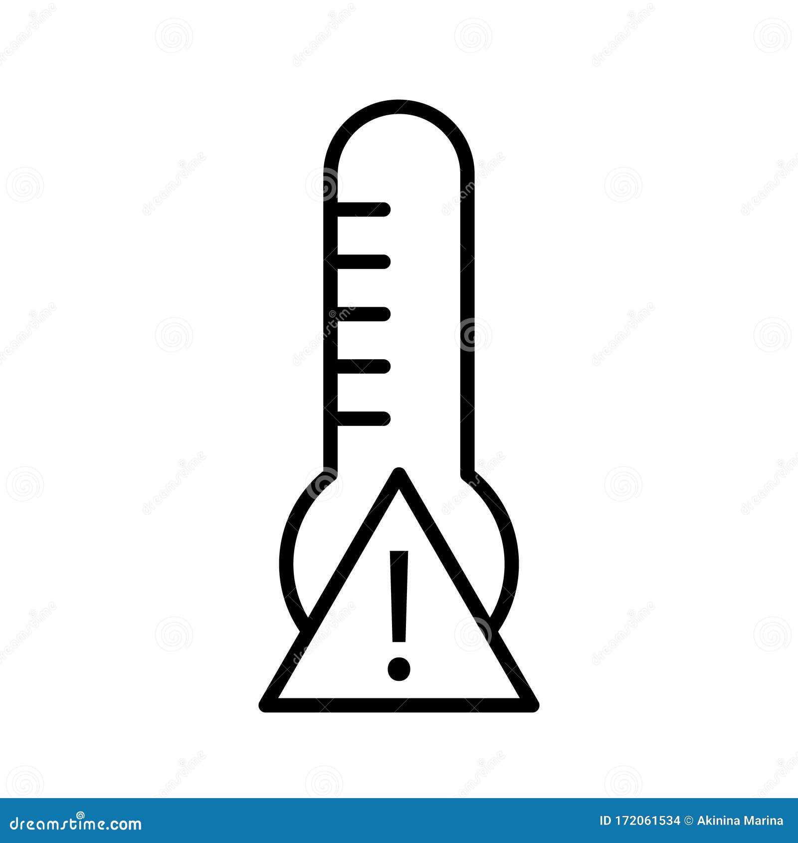 Mercury Thermometer with Attention Icon. Strict Temperature Control,  Limitation of Heating and Cooling Values. Linear Logo Stock Vector -  Illustration of mark, design: 172061534, image size:1600x1690