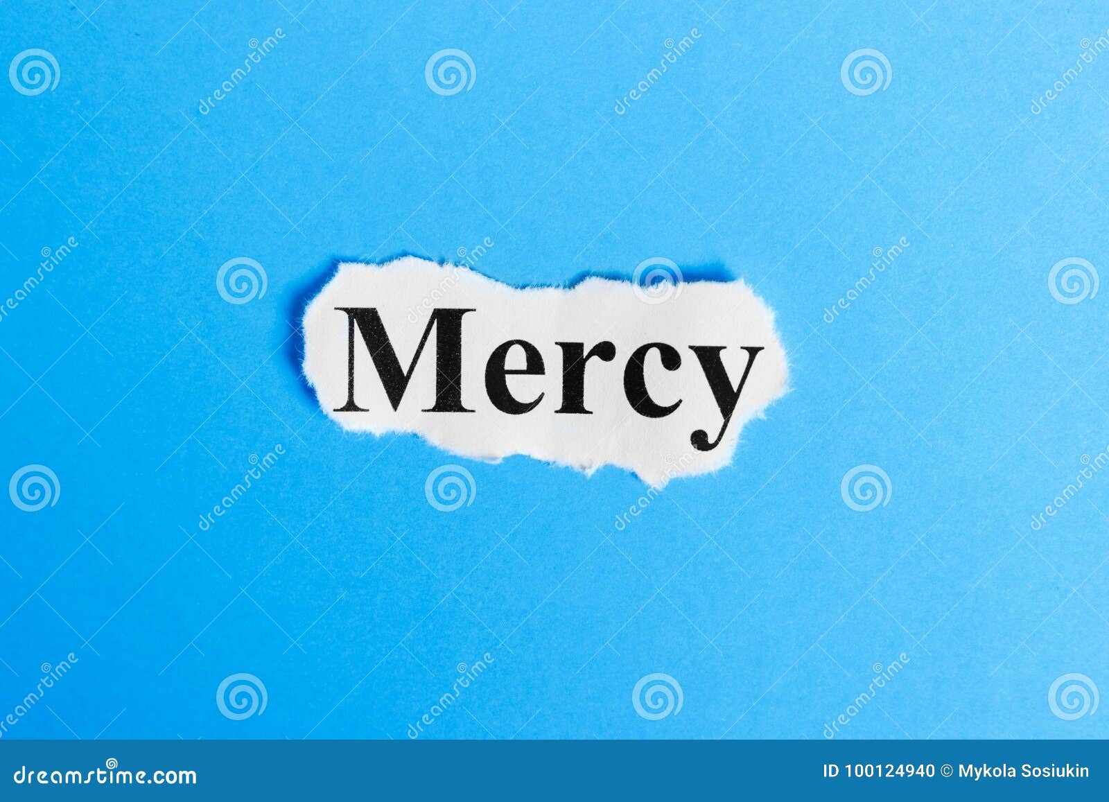 mercy text on paper. word mercy on a piece of paper. concept image