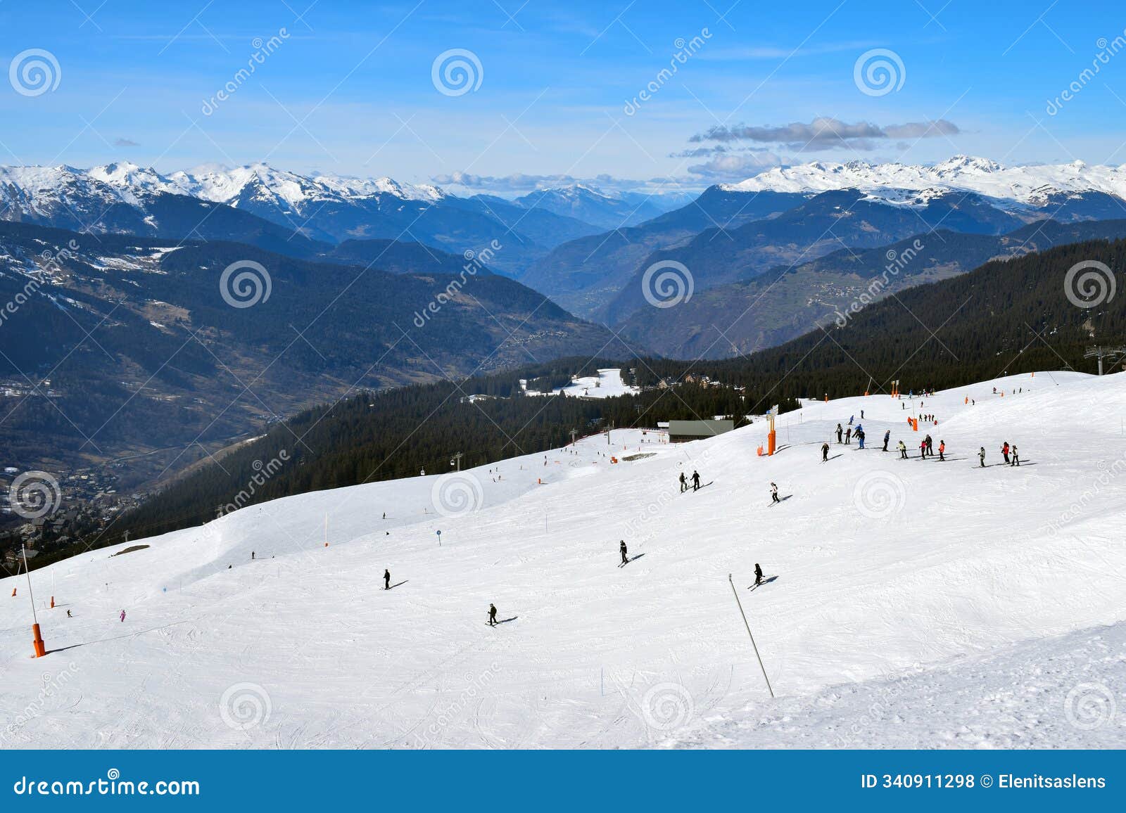 meribel ski resort in the three valleys, france