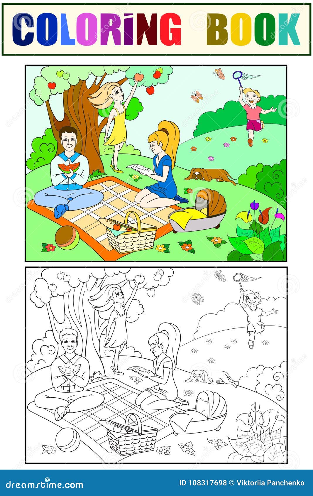 picture Imagenes De La Naturaleza Para Dibujar Con Color meriende en el campo en el libro de