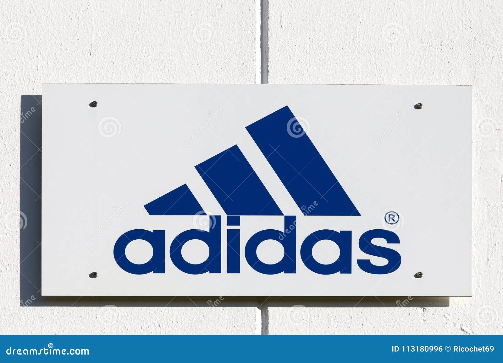 trainer Bakkerij Luiheid Adidas logo on a wall editorial photo. Image of modern - 113180996