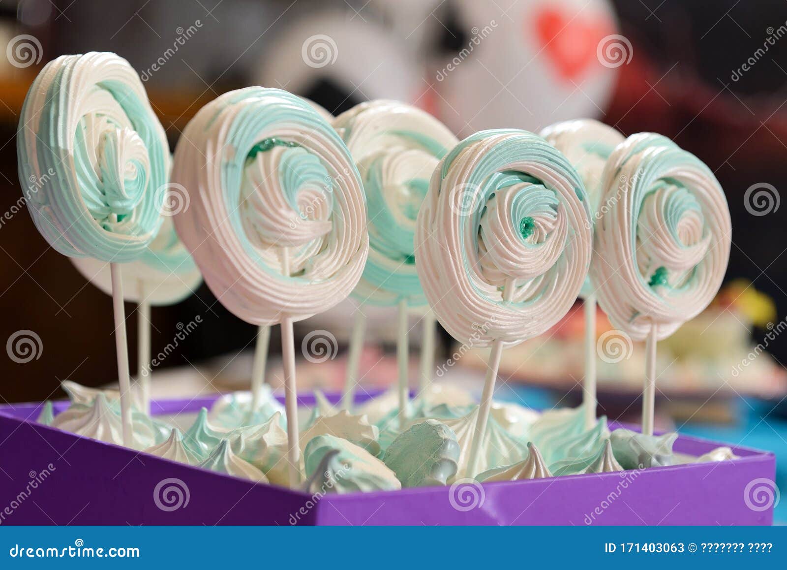 Discshaped Meringues on Sticks Stock Image Image of cake, pastry