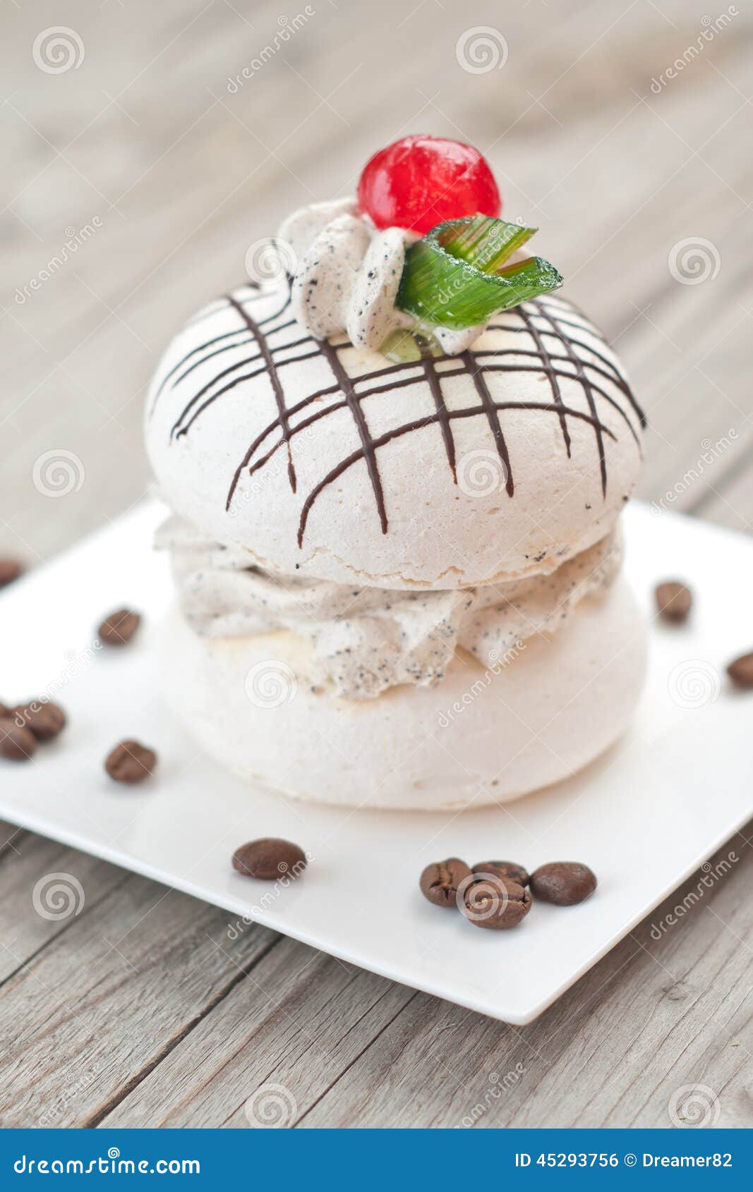 Meringue with Coffee Cream. Stock Photo Image of coffee, food 45293756