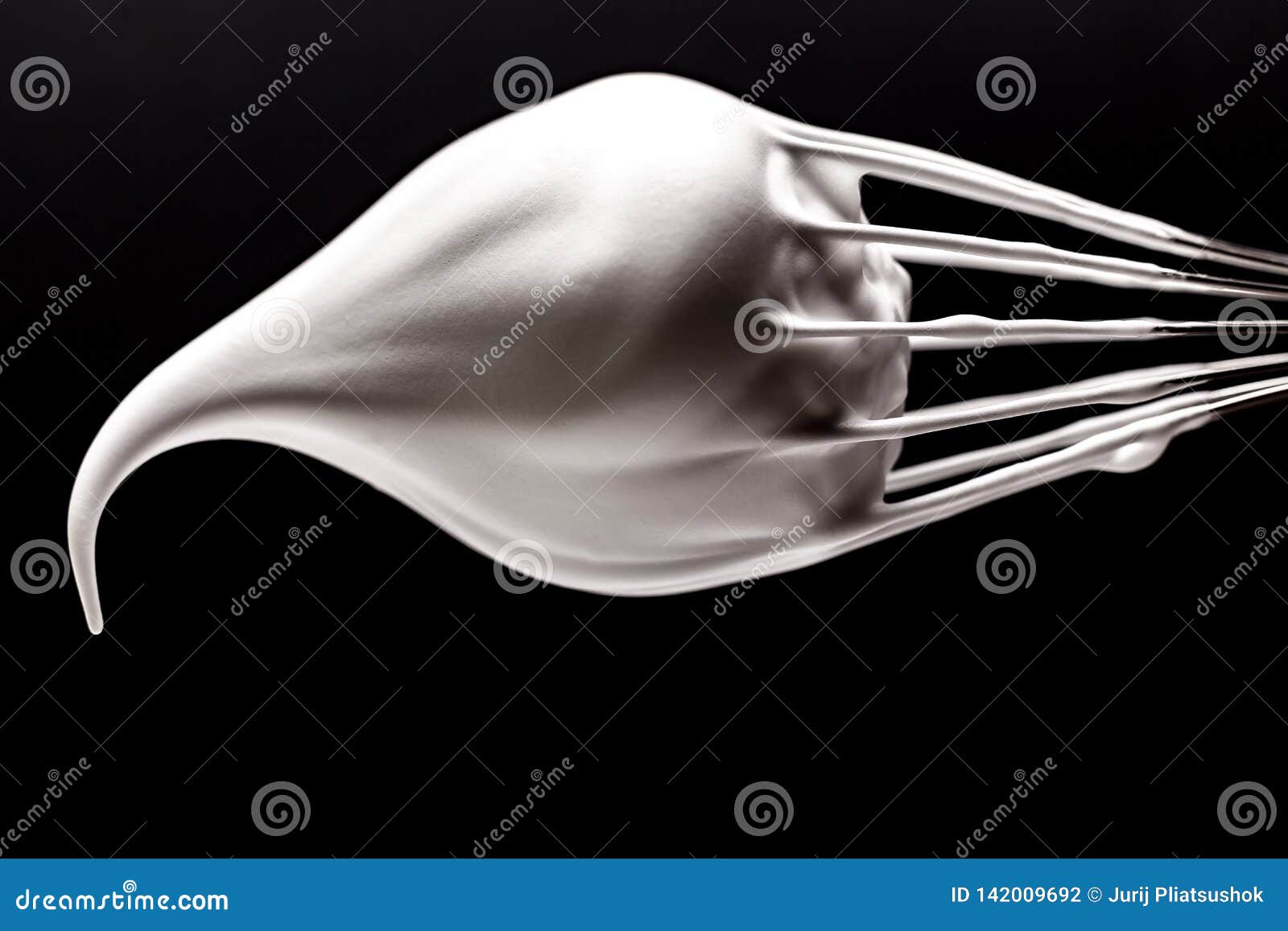 Meringue Whipped Egg Whites Black Background Stock Photo Image of