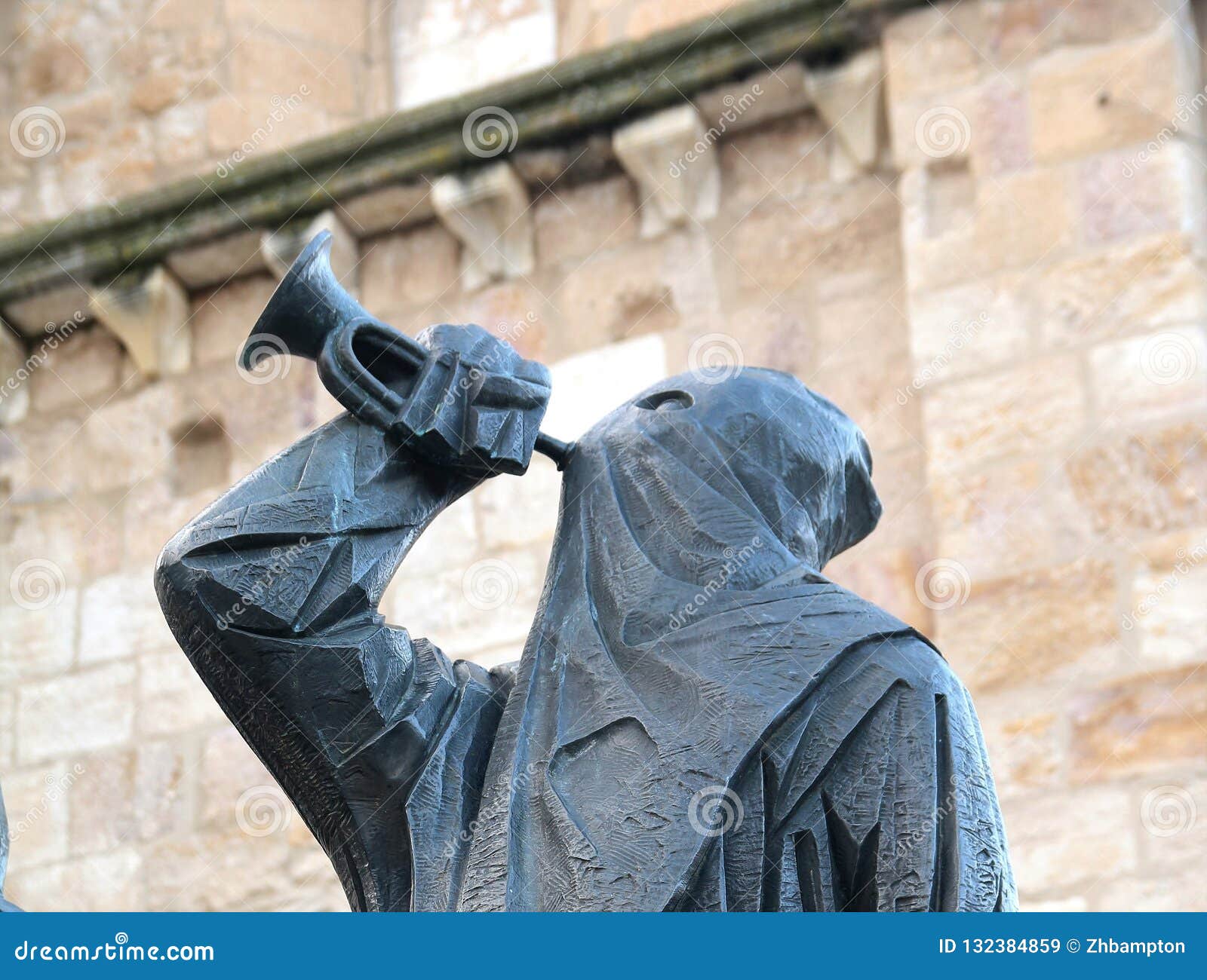 hooded statue by the cathedral in central zamora spain