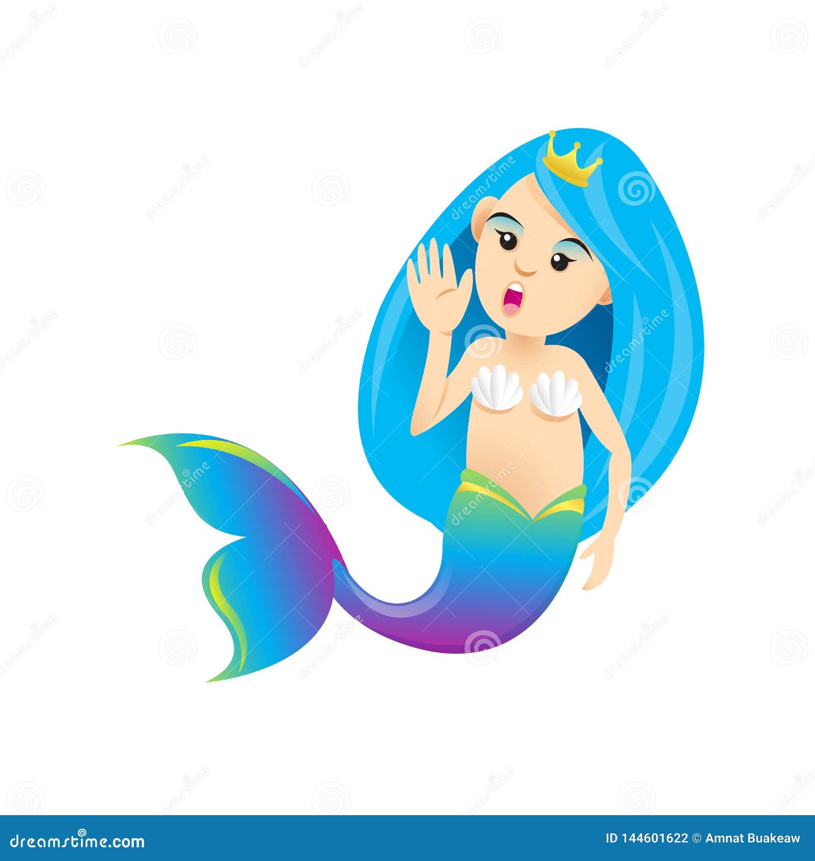 Mermaid Cartoon Character Cute Isolated on White Background, Beautiful Mermaid  Cartoon Characters Cute, Clip Art Mermaid Blue Stock Vector - Illustration  of beautiful, birthday: 144601622