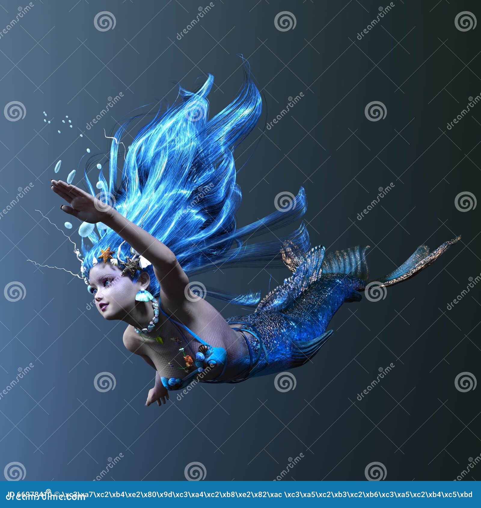 Mermaid stock photo. Image of fairy, fantasy, fish, background 66978410