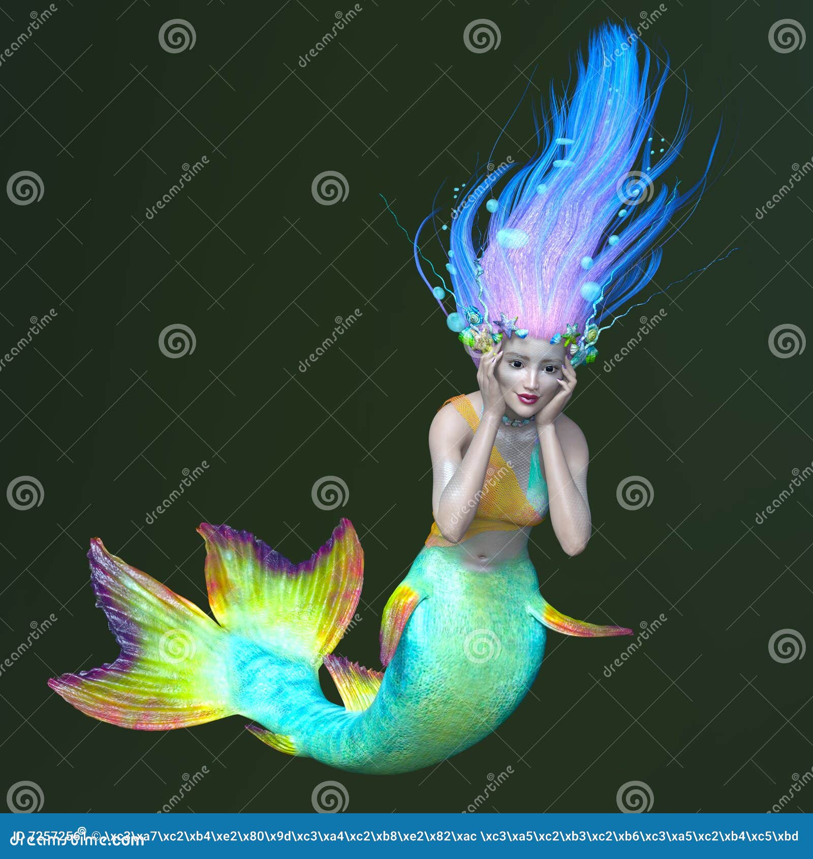 Mermaid stock image. Image of hair, fairy, white, mermaid 72572561