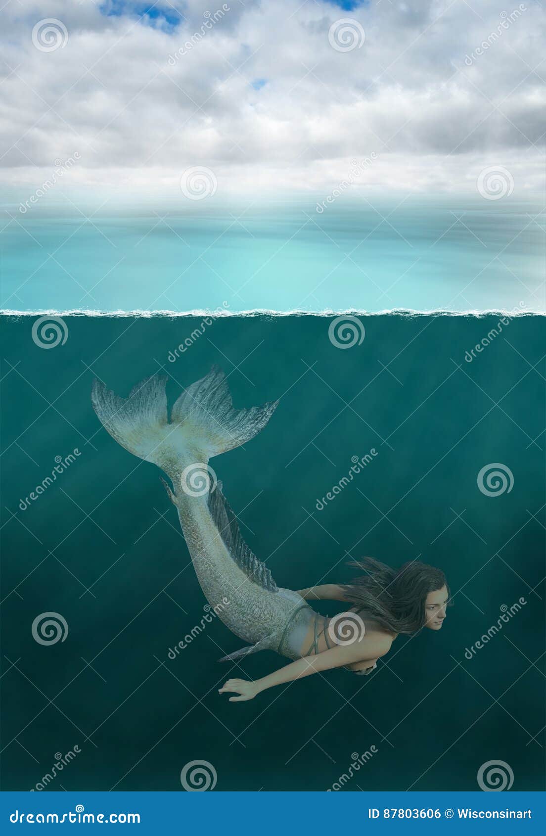 Mermaid, Ocean Sea Fish, Woman Stock Photo - Image of woman, swims ...