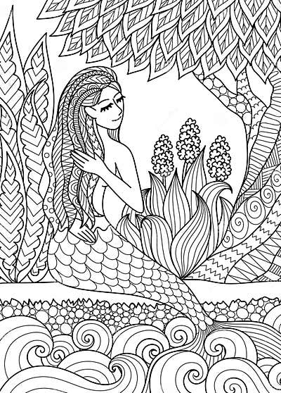 Mermaid 6 stock vector. Illustration of stones, ocean - 94434426