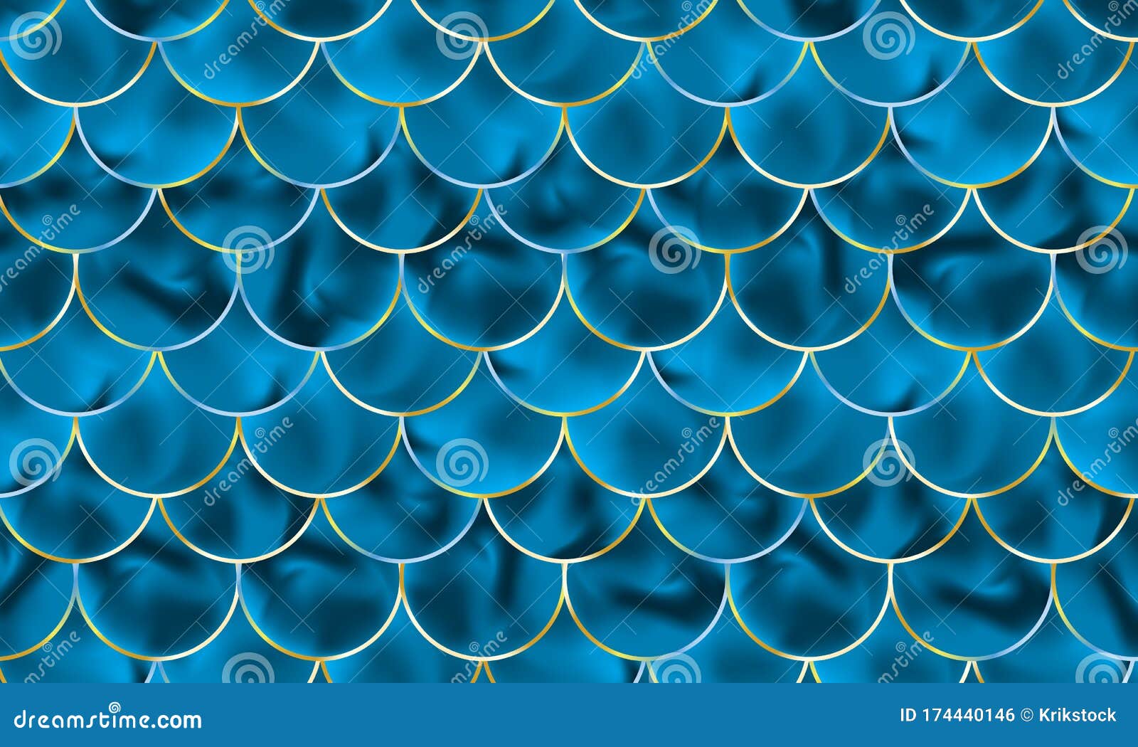 Download Mermaid Scales. Fish Squama. Blue Pattern. Vector. Stock Photo - Image of print, horizontal ...