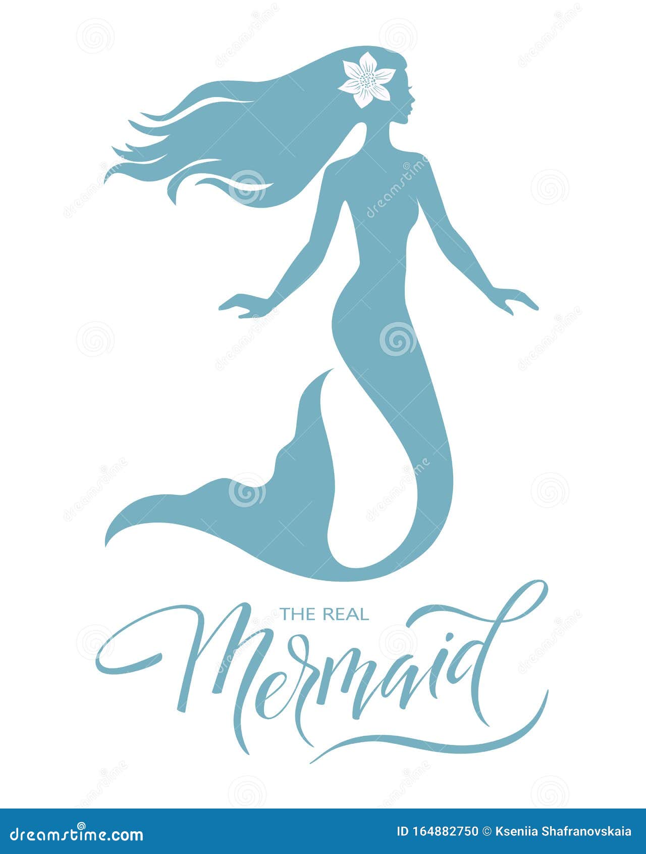 Mermaid Silhouette, Vector Illustration Isolated On White ...