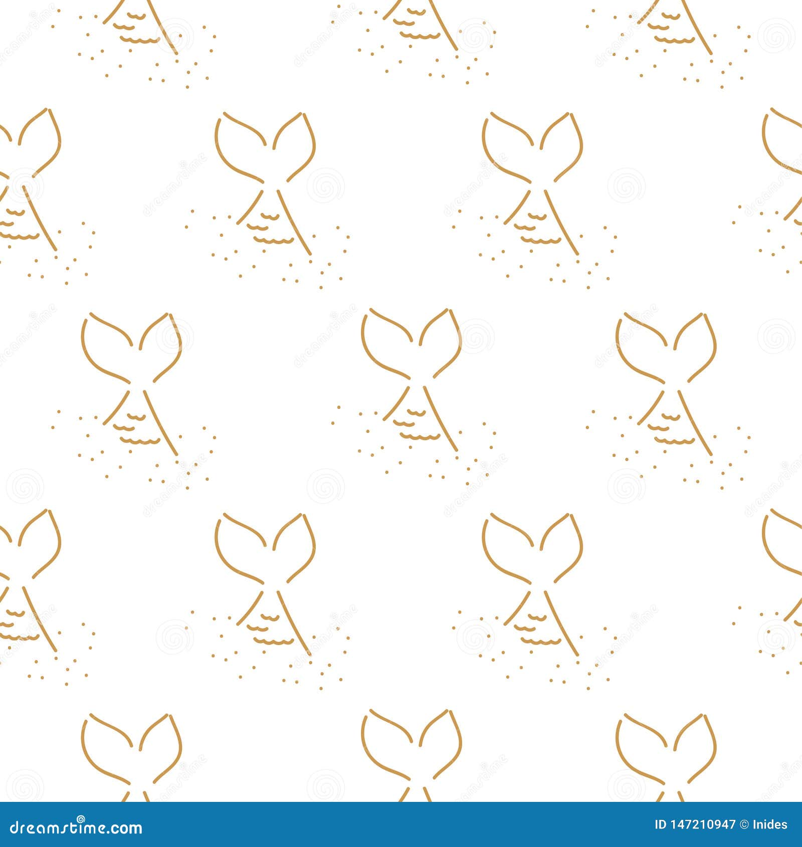 Download Mermaid Tail Simple Seamless Pattern Vector. Stock Vector ...