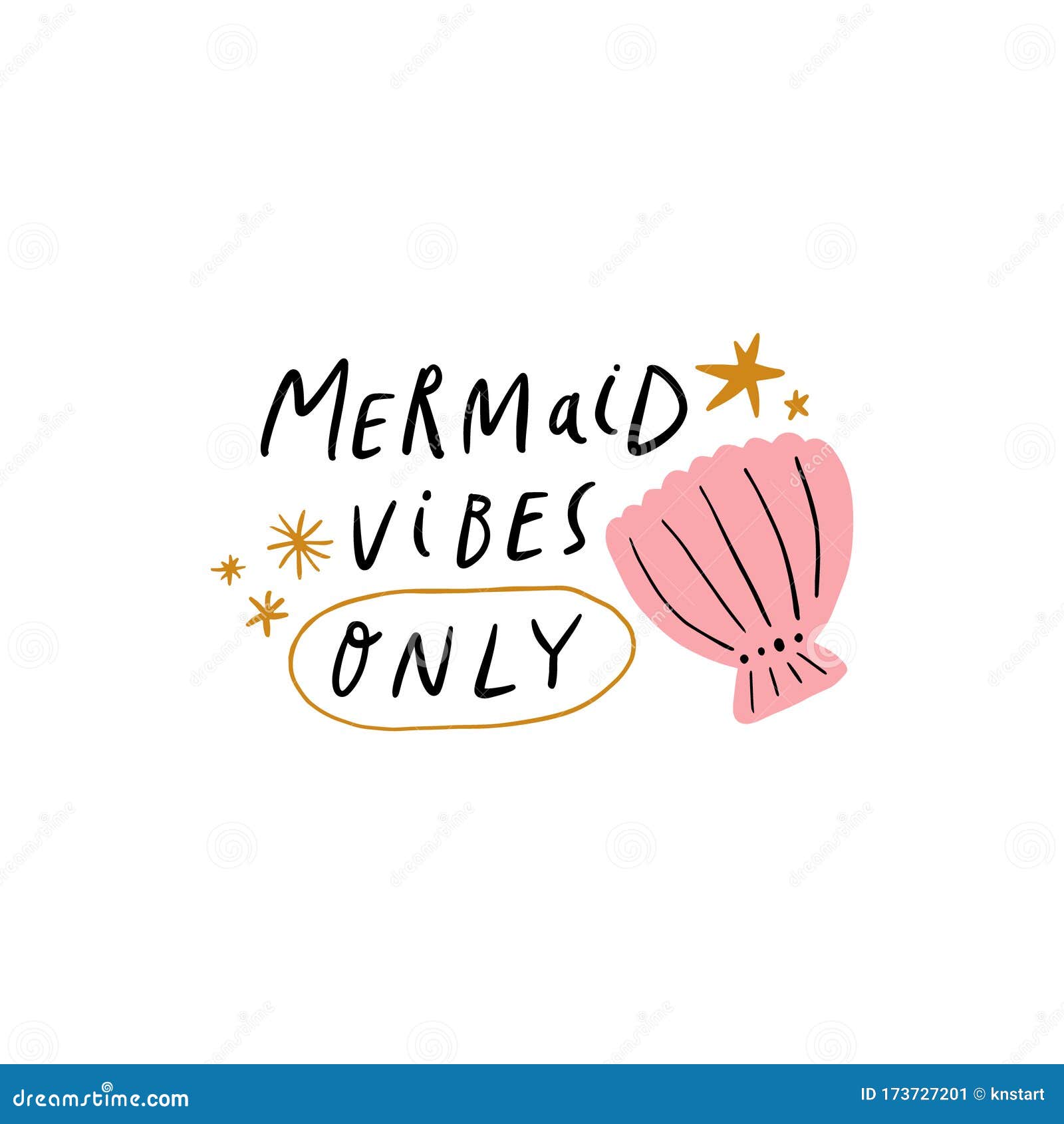 Download Mermaid Vibes Only Lettering Hand Drawn Inscription With ...