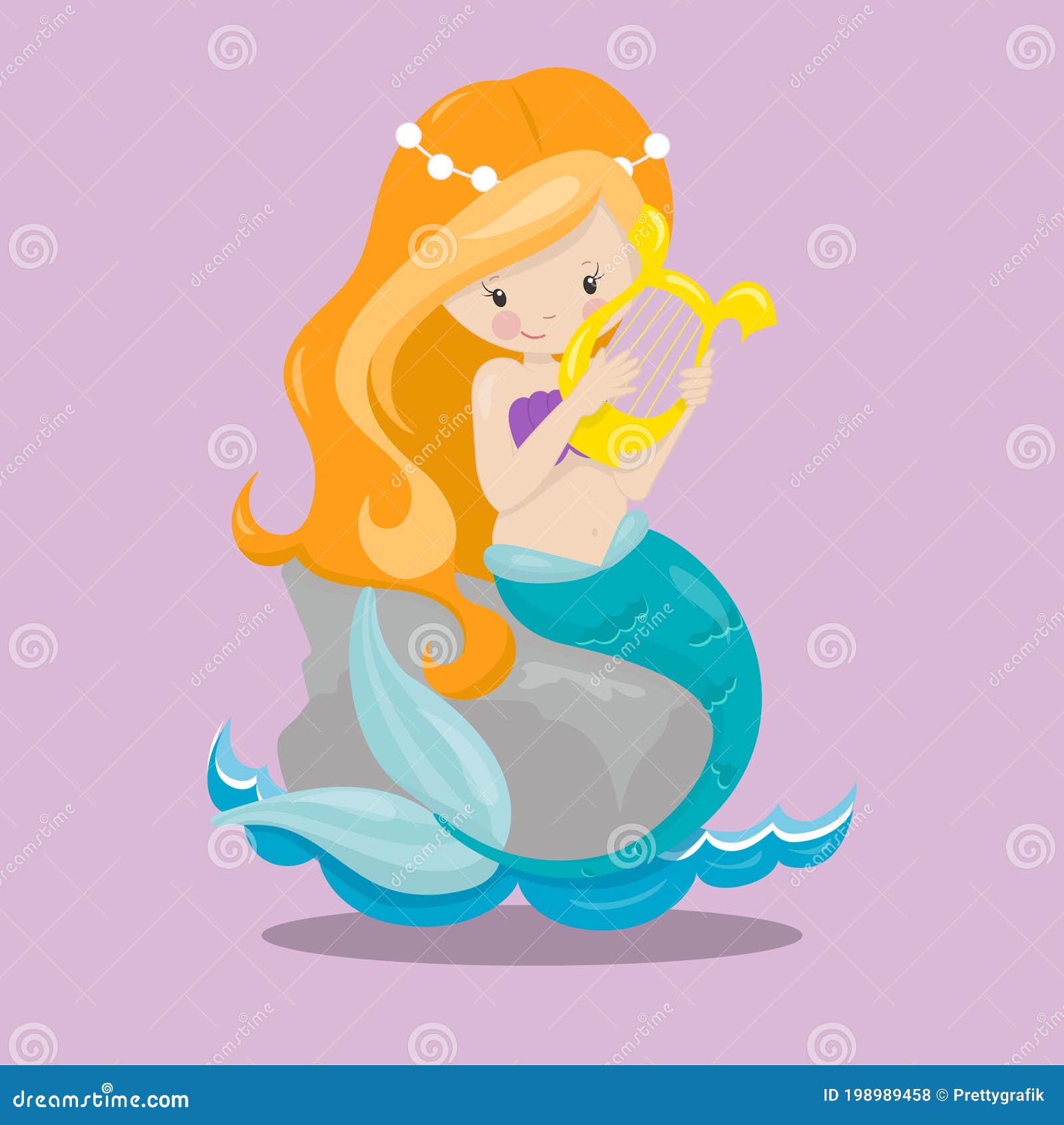 Mermaids orange 17 stock vector. Illustration of mermaids 198989458