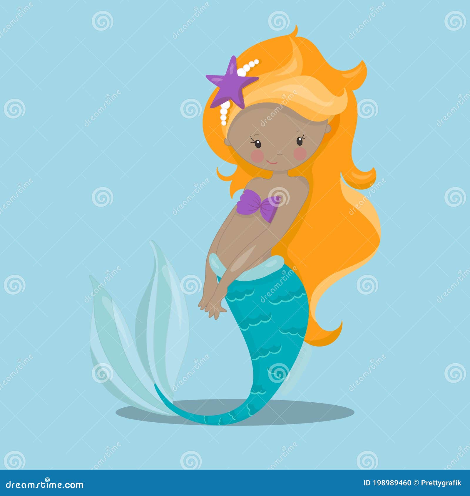 Mermaids orange 23 stock vector. Illustration of vector 198989460