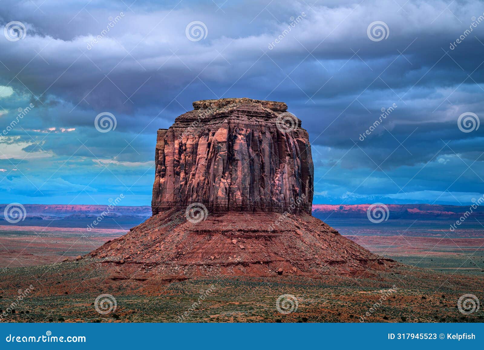 merrick butte in monument valley at dusk