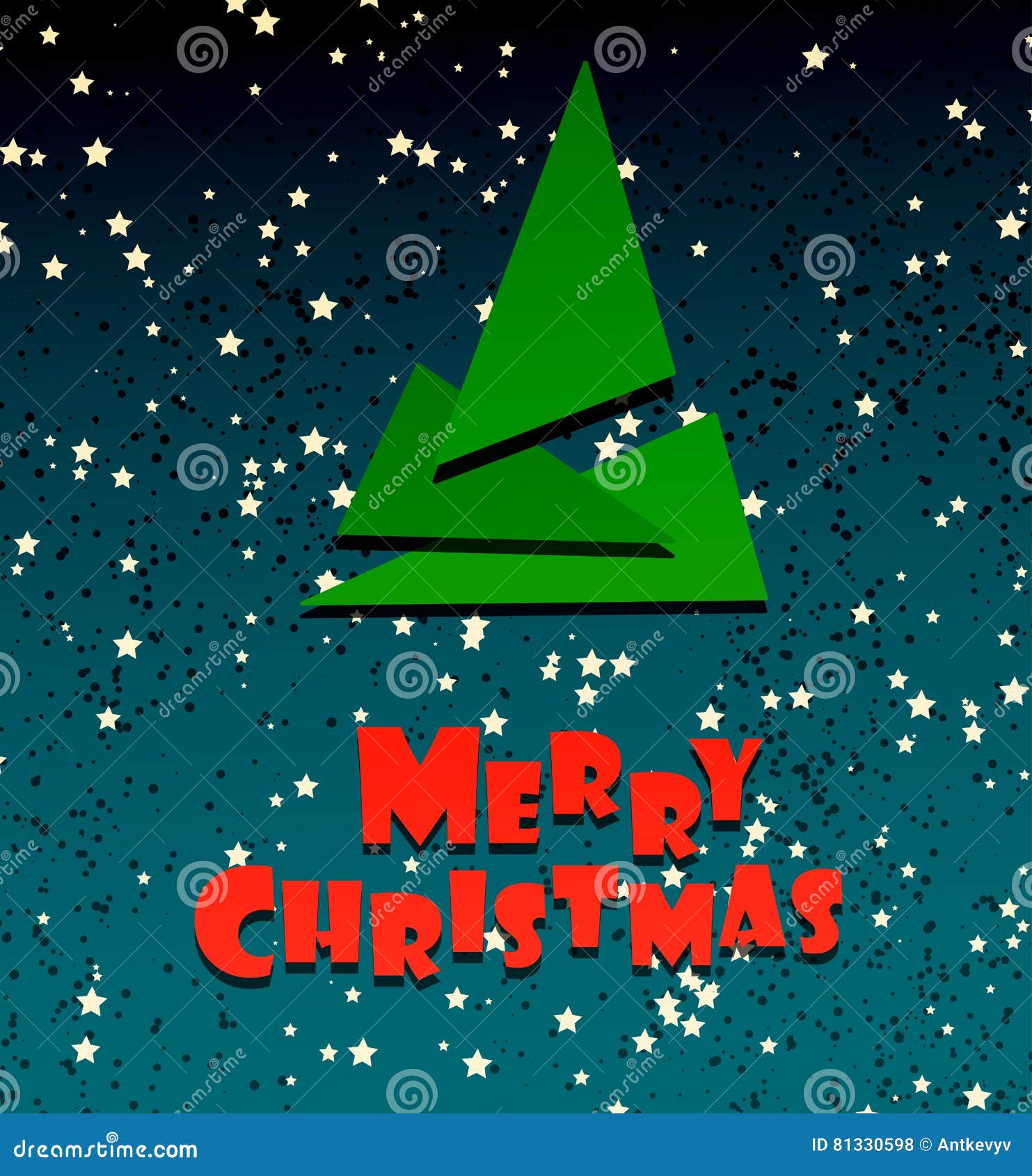 Merry Chrismas Festive Creative Card Stock Vector - Illustration of celebration, greeting: 81330598