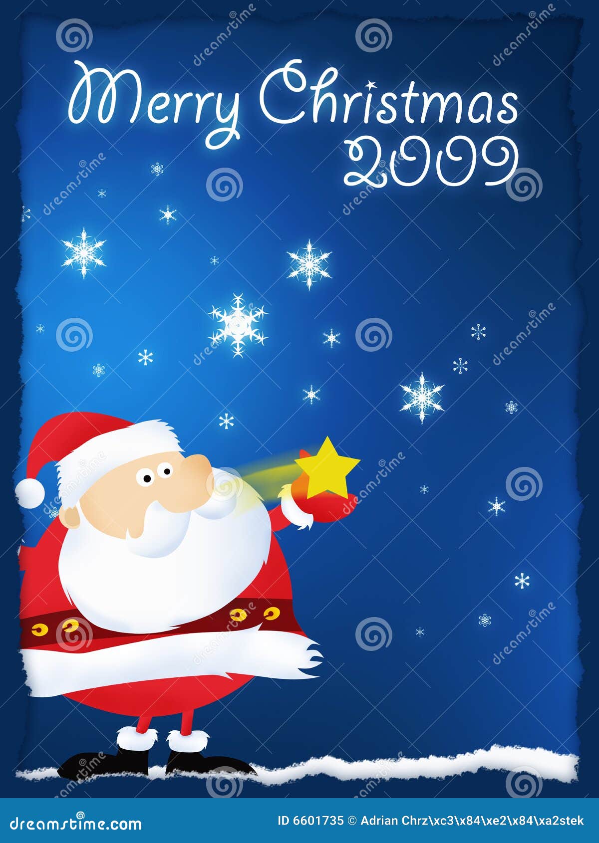 Natale 2009.Merry Christmas 2009 Santa Stock Illustration Illustration Of Clock 6601735
