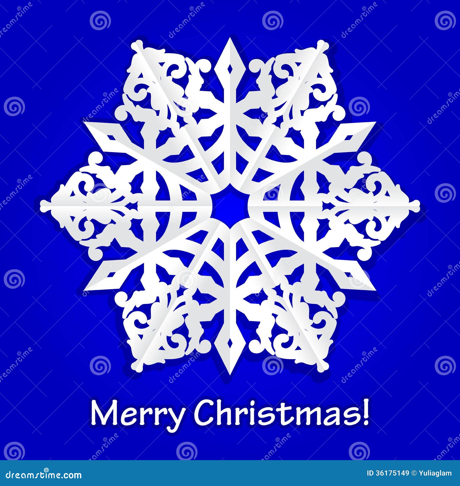 Merry Christmas Background with Paper Snowflake Stock Vector ...