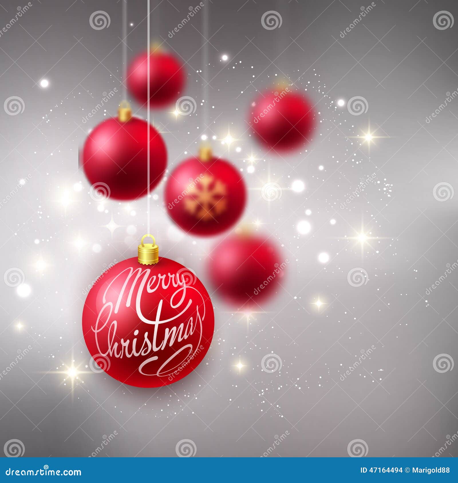 Merry Christmas Bauble Greeting Card Stock Vector Illustration of
