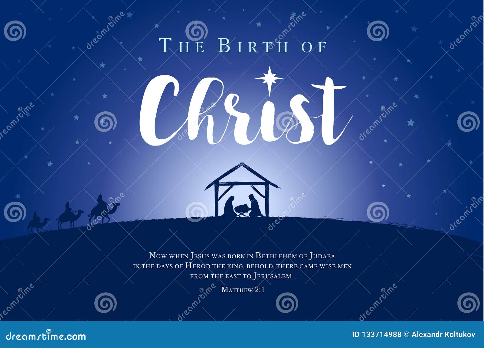 Merry Christmas, Birth of Christ Banner Stock Vector ...