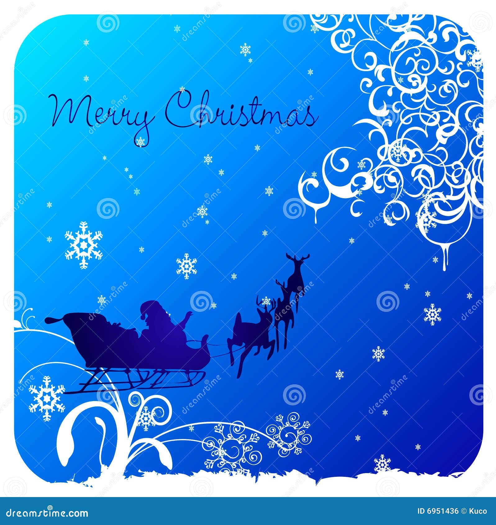 Merry Christmas In Blue Royalty Free Stock Image - Image: 6951436