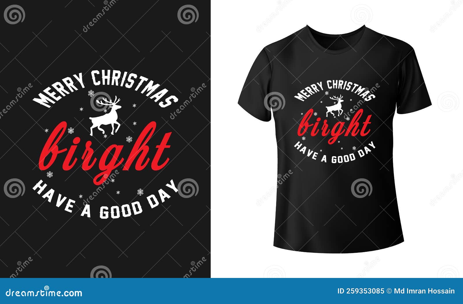 merry christmas bright have a good day t-shirt  template 